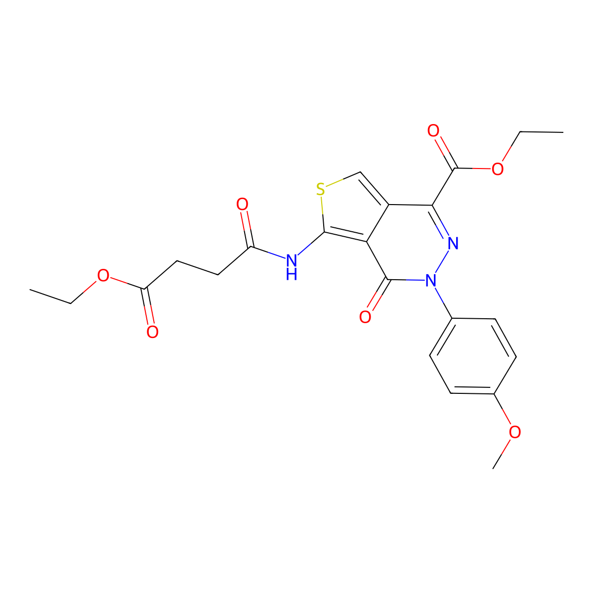 Ethyl 5-[(4-ethoxy-4-oxobutanoyl)amino]-3-(4-methoxyphenyl)-4-oxothieno[3,4-d]pyridazine-1-carboxylate molecular structure, CAS 851951-68-3