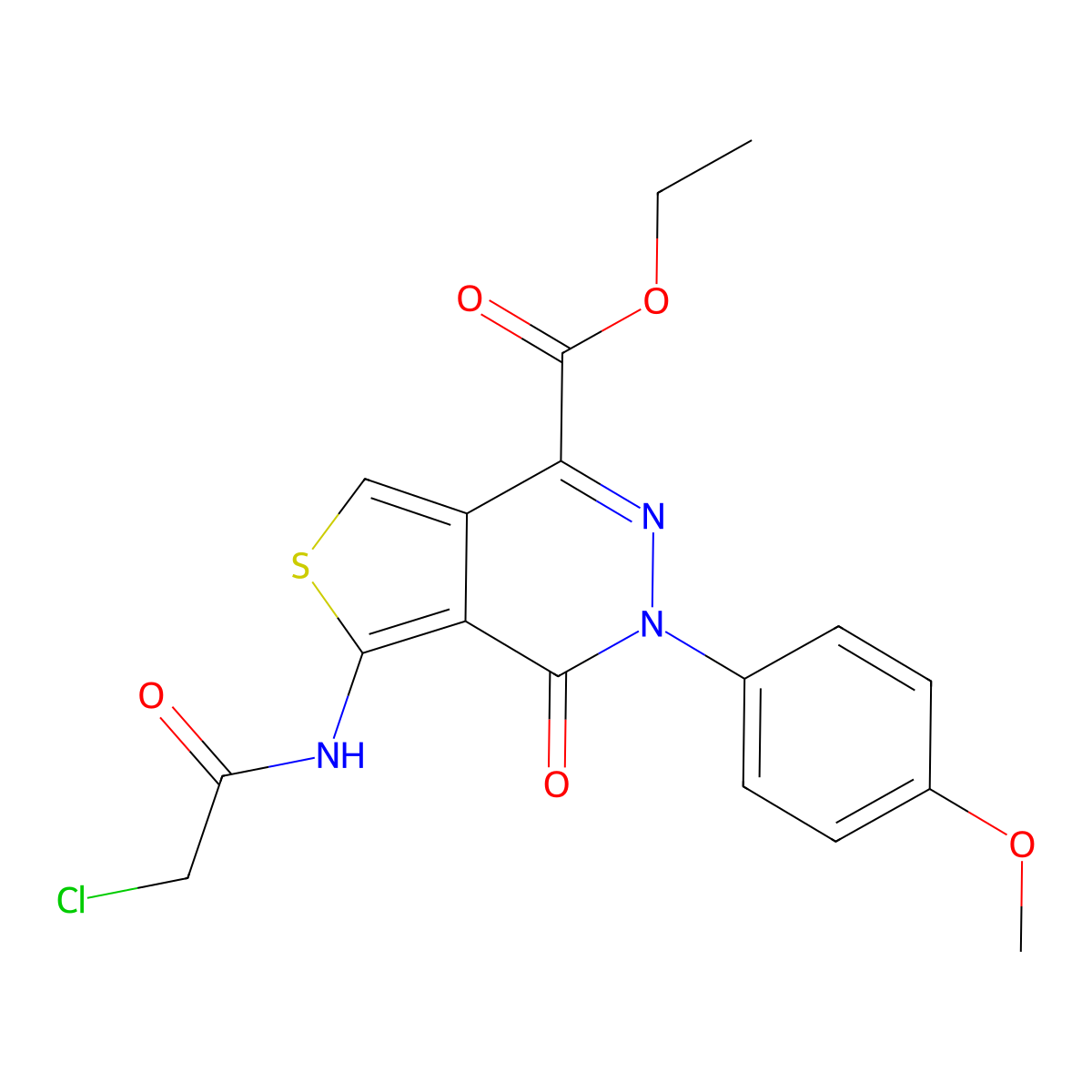 Ethyl 5-[(2-chloroacetyl)amino]-3-(4-methoxyphenyl)-4-oxothieno[3,4-d]pyridazine-1-carboxylate molecular structure, CAS 851951-69-4