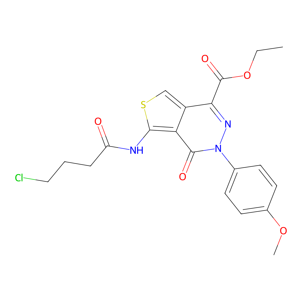 Ethyl 5-(4-chlorobutanoylamino)-3-(4-methoxyphenyl)-4-oxothieno[3,4-d]pyridazine-1-carboxylate molecular structure, CAS 851951-71-8