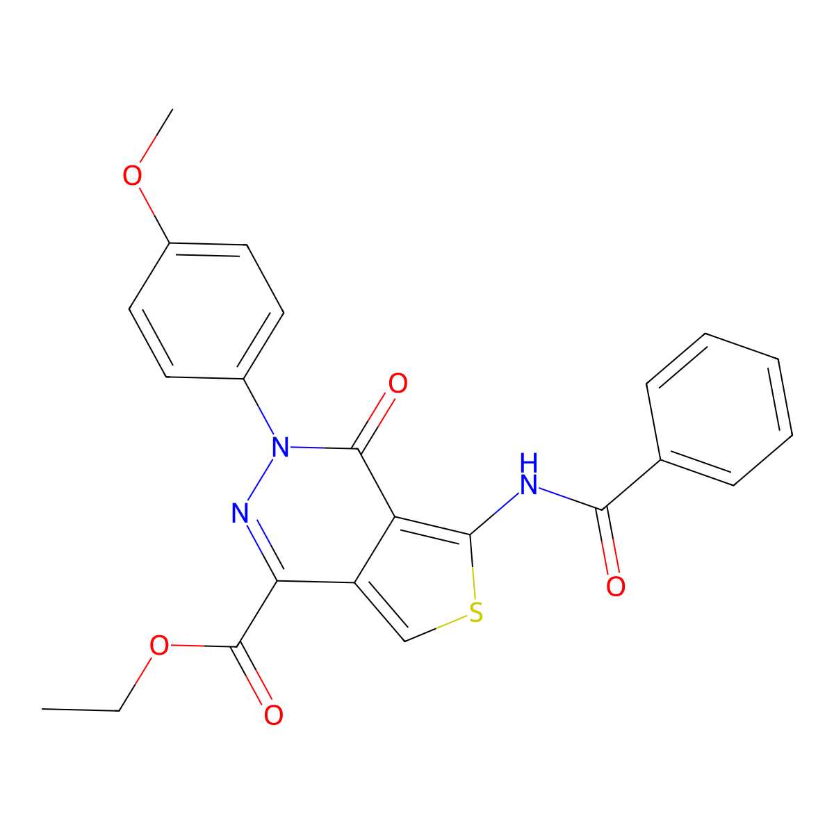 Ethyl 5-benzamido-3-(4-methoxyphenyl)-4-oxothieno[3,4-d]pyridazine-1-carboxylate molecular structure, CAS 851951-73-0