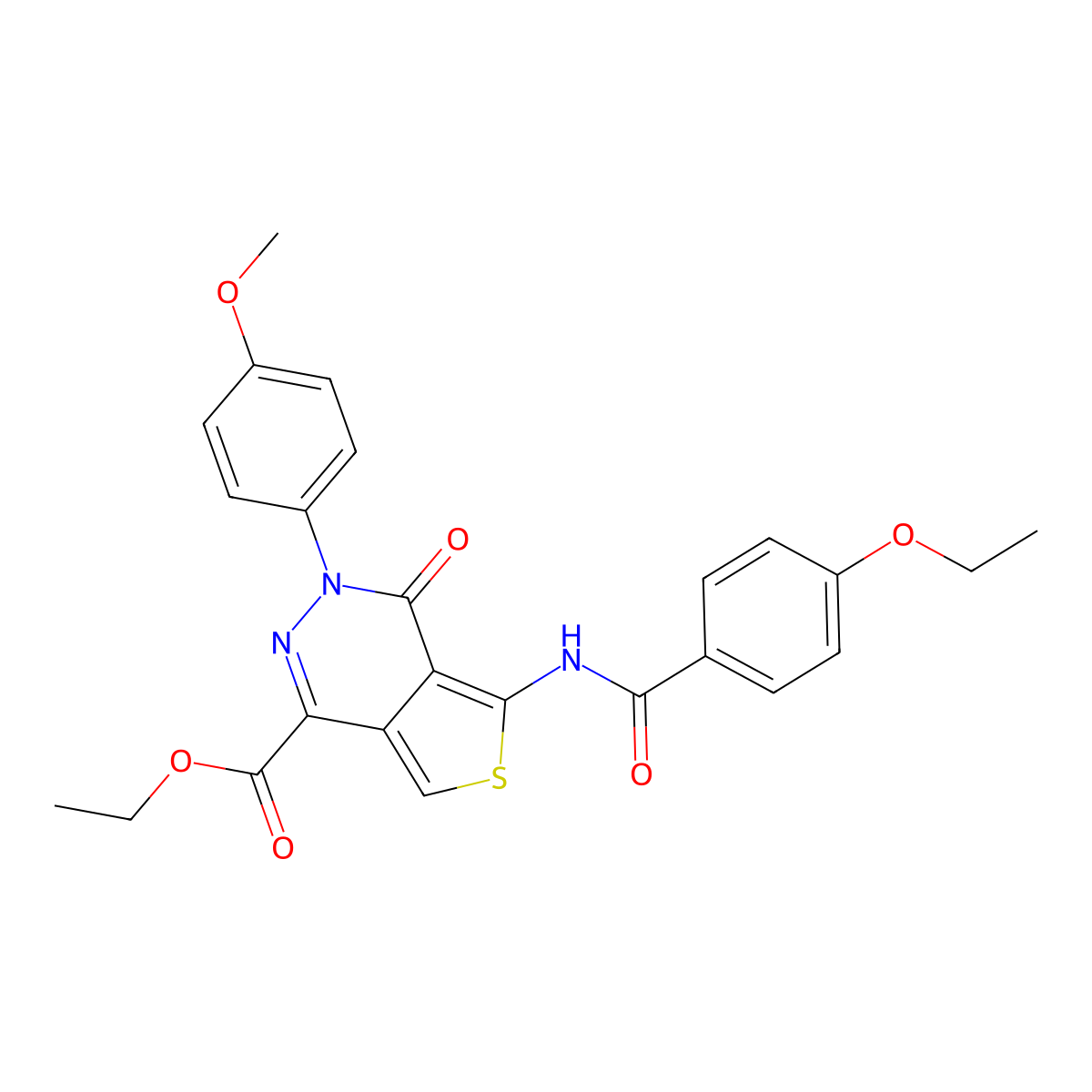 Ethyl 5-(4-ethoxybenzamido)-3-(4-methoxyphenyl)-4-oxo-3,4-dihydrothieno[3,4-d]pyridazine-1-carboxylate molecular structure, CAS 851951-83-2