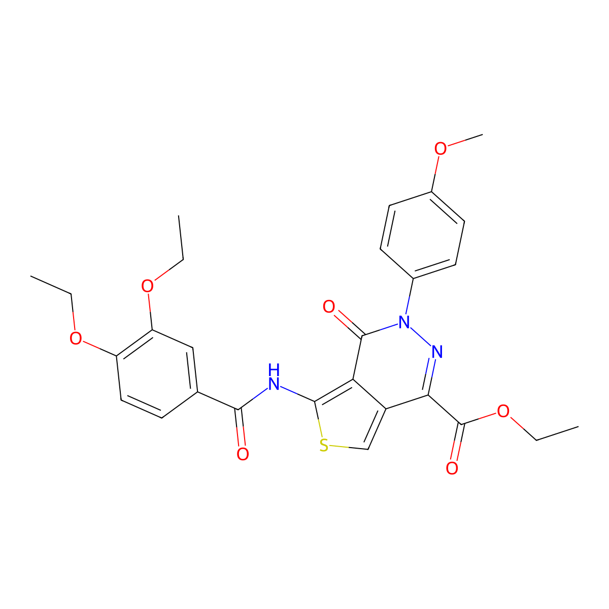 Ethyl 5-[(3,4-diethoxybenzoyl)amino]-3-(4-methoxyphenyl)-4-oxothieno[3,4-d]pyridazine-1-carboxylate molecular structure, CAS 851951-90-1