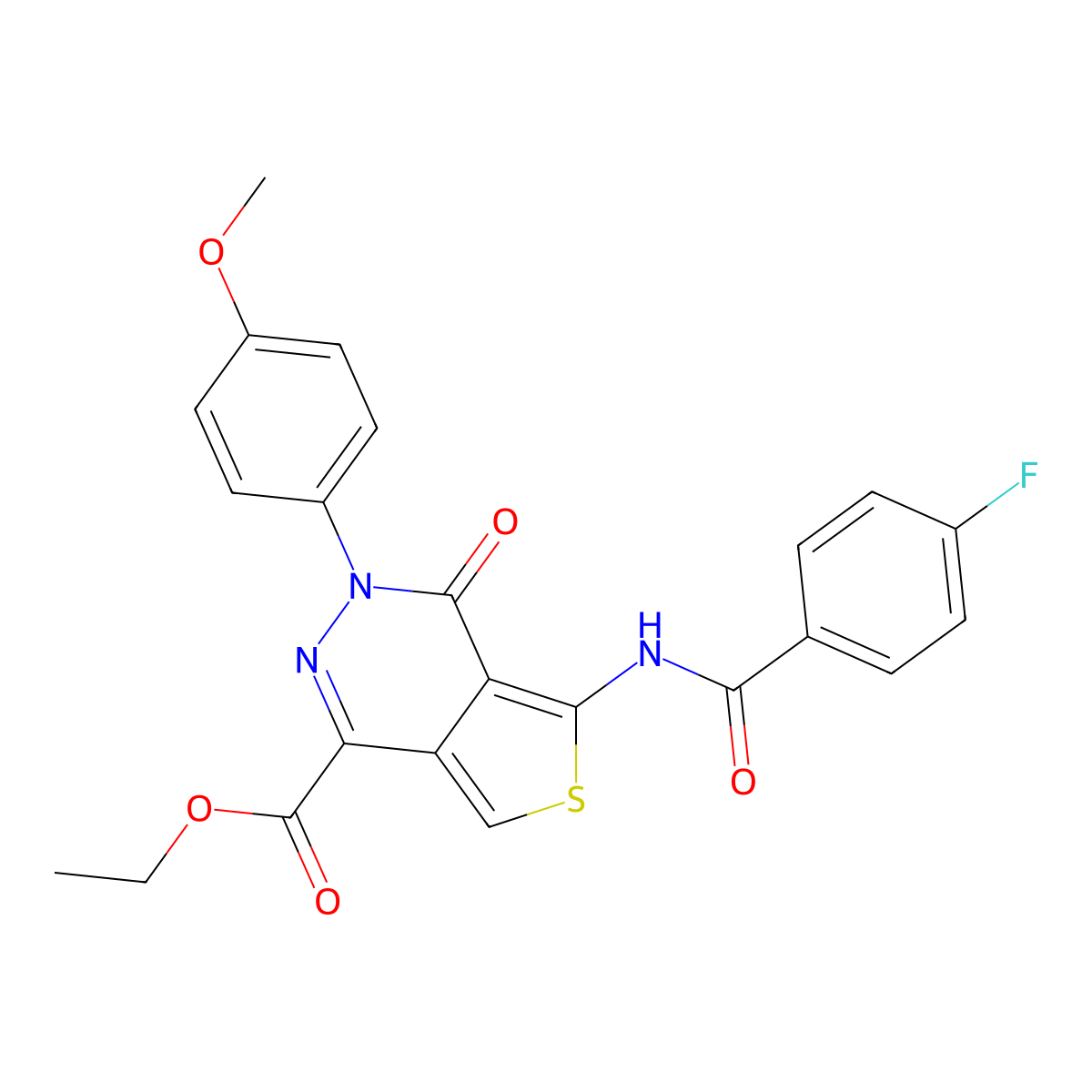 Ethyl 5-[(4-fluorobenzoyl)amino]-3-(4-methoxyphenyl)-4-oxothieno[3,4-d]pyridazine-1-carboxylate molecular structure, CAS 851951-95-6