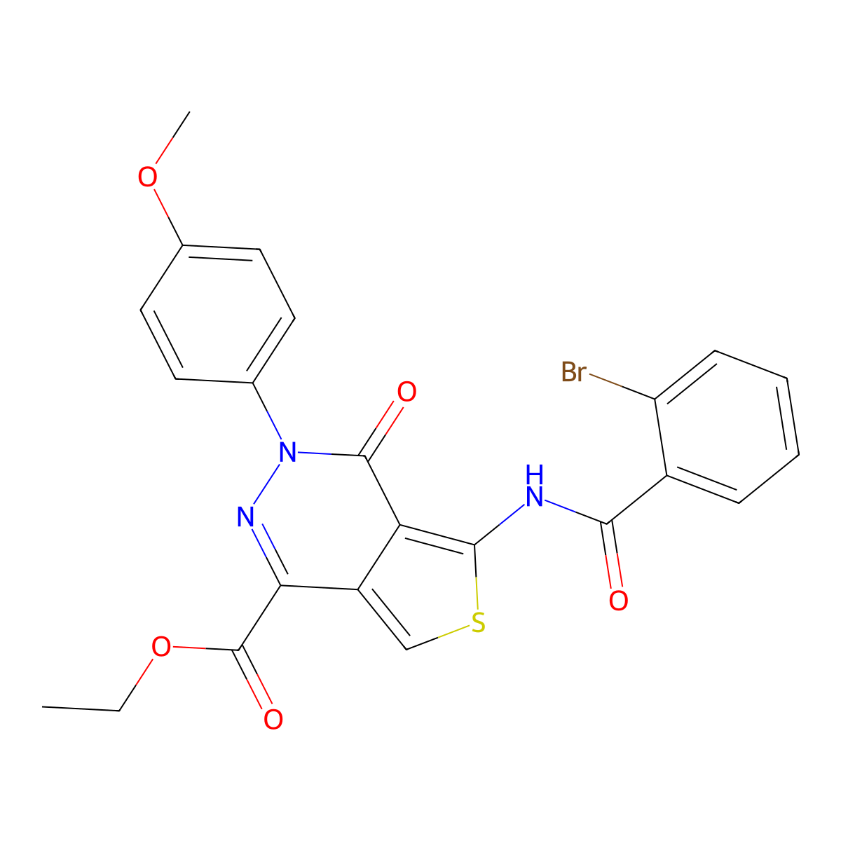 Ethyl 5-(2-bromobenzamido)-3-(4-methoxyphenyl)-4-oxo-3,4-dihydrothieno[3,4-d]pyridazine-1-carboxylate molecular structure, CAS 851952-01-7