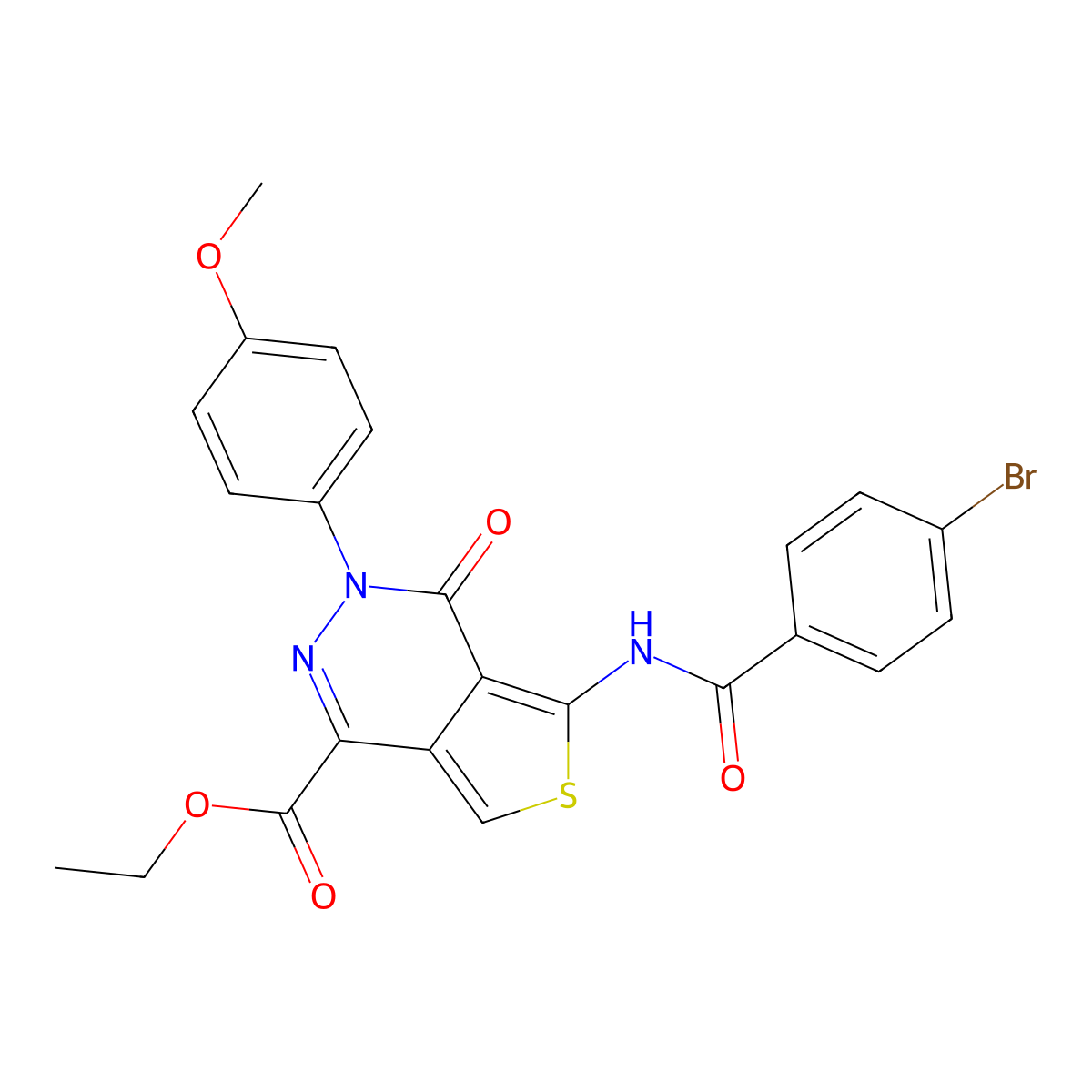Ethyl 5-[(4-bromobenzoyl)amino]-3-(4-methoxyphenyl)-4-oxothieno[3,4-d]pyridazine-1-carboxylate molecular structure, CAS 851952-03-9