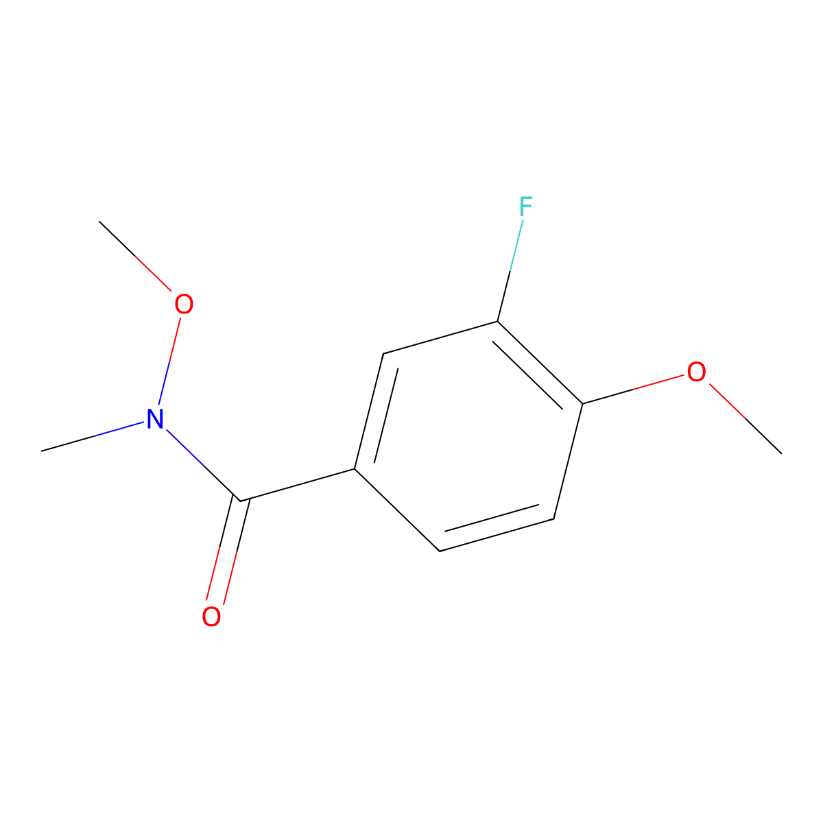 3-fluoro-N,4-dimethoxy-N-methylbenzamide molecular structure, CAS 851958-47-9