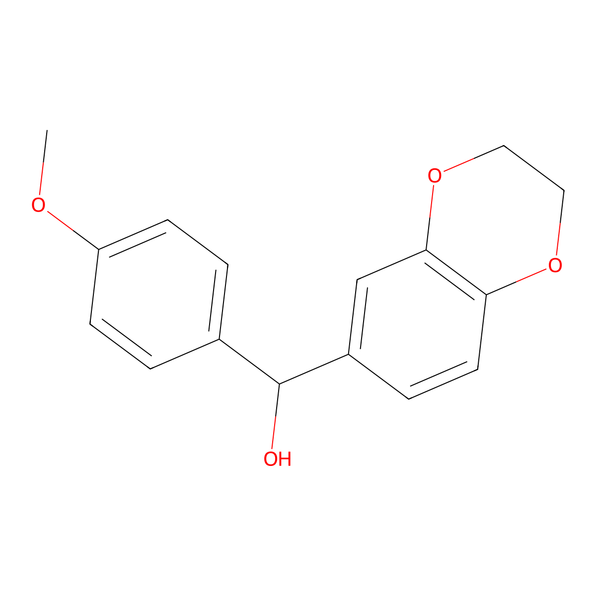 2,3-Dihydro-alpha-(4-methoxyphenyl)-1,4-benZodioxin-6-methanol molecular structure, CAS 851958-73-1
