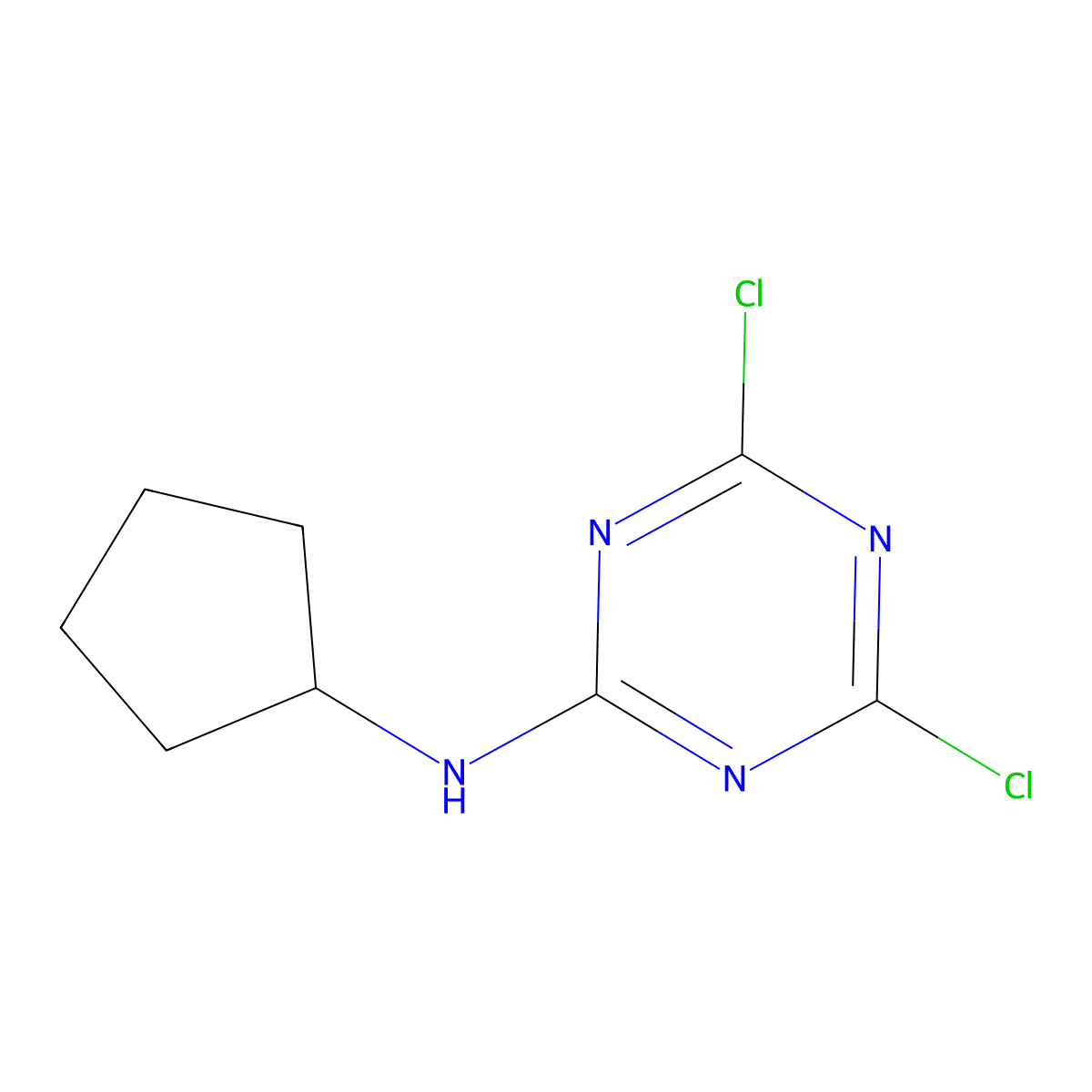 4,6-dichloro-N-cyclopentyl-1,3,5-triazin-2-amine molecular structure, CAS 85196-50-5