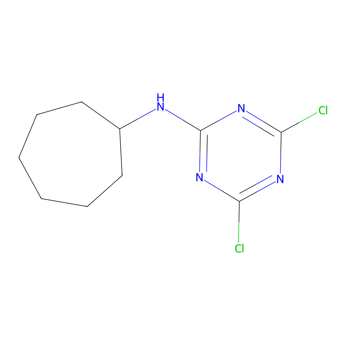 4,6-dichloro-N-cycloheptyl-1,3,5-triazin-2-amine molecular structure, CAS 85196-51-6