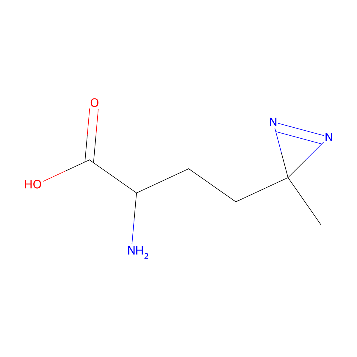 2-amino-4-(3-methyl-3H-diazirin-3-yl)butanoic acid molecular structure, CAS 851960-60-6