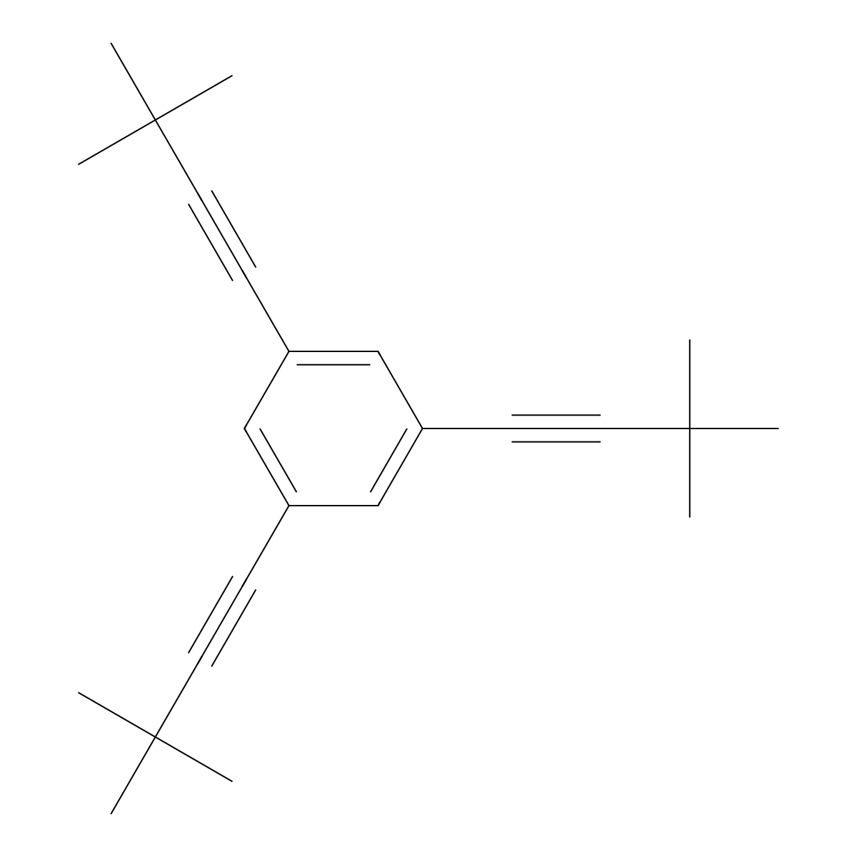 Benzene, 1,3,5-tris(3,3-dimethyl-1-butynyl)- molecular structure, CAS 851961-39-2