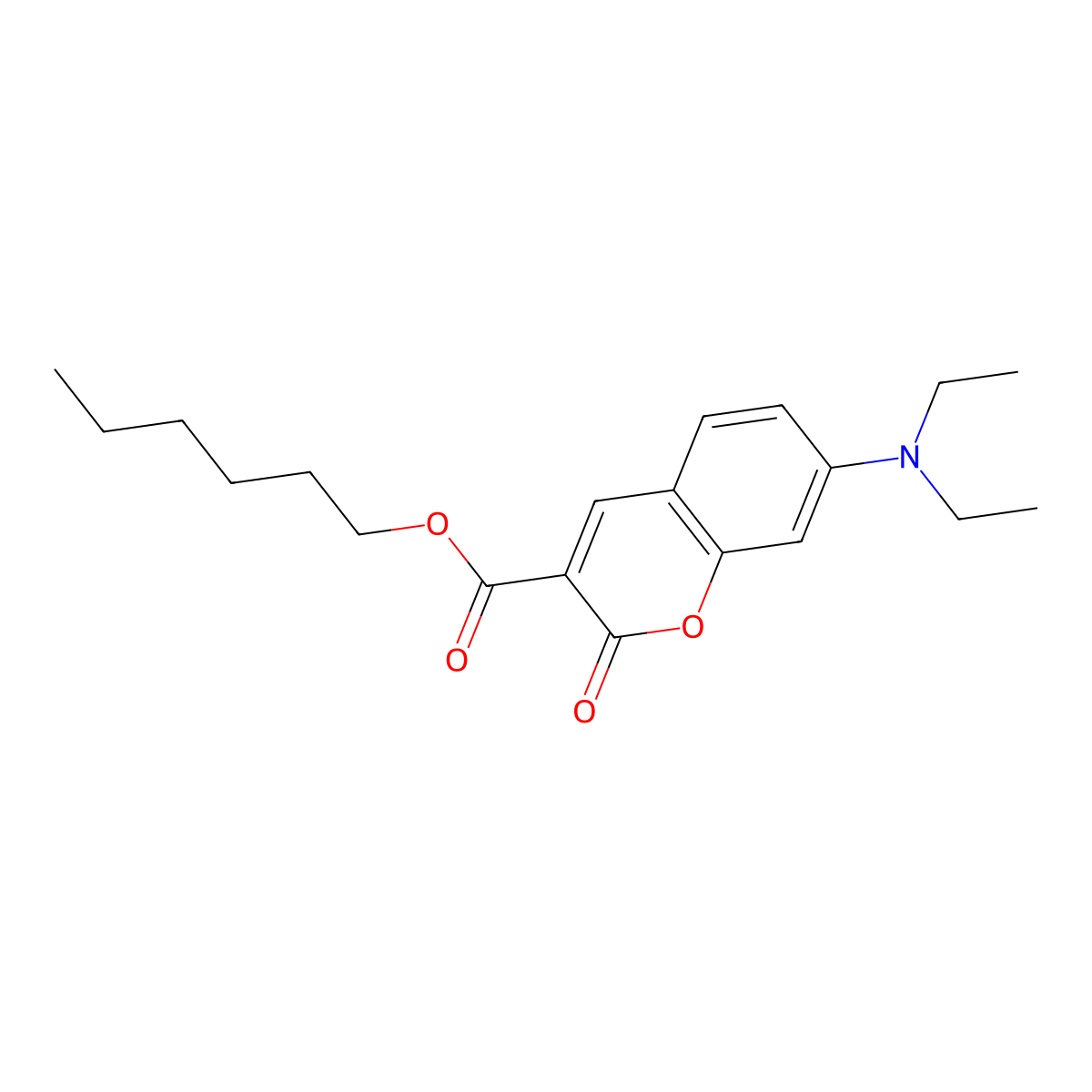Hexyl 7-(Diethylamino)coumarin-3-carboxylate molecular structure, CAS 851963-03-6