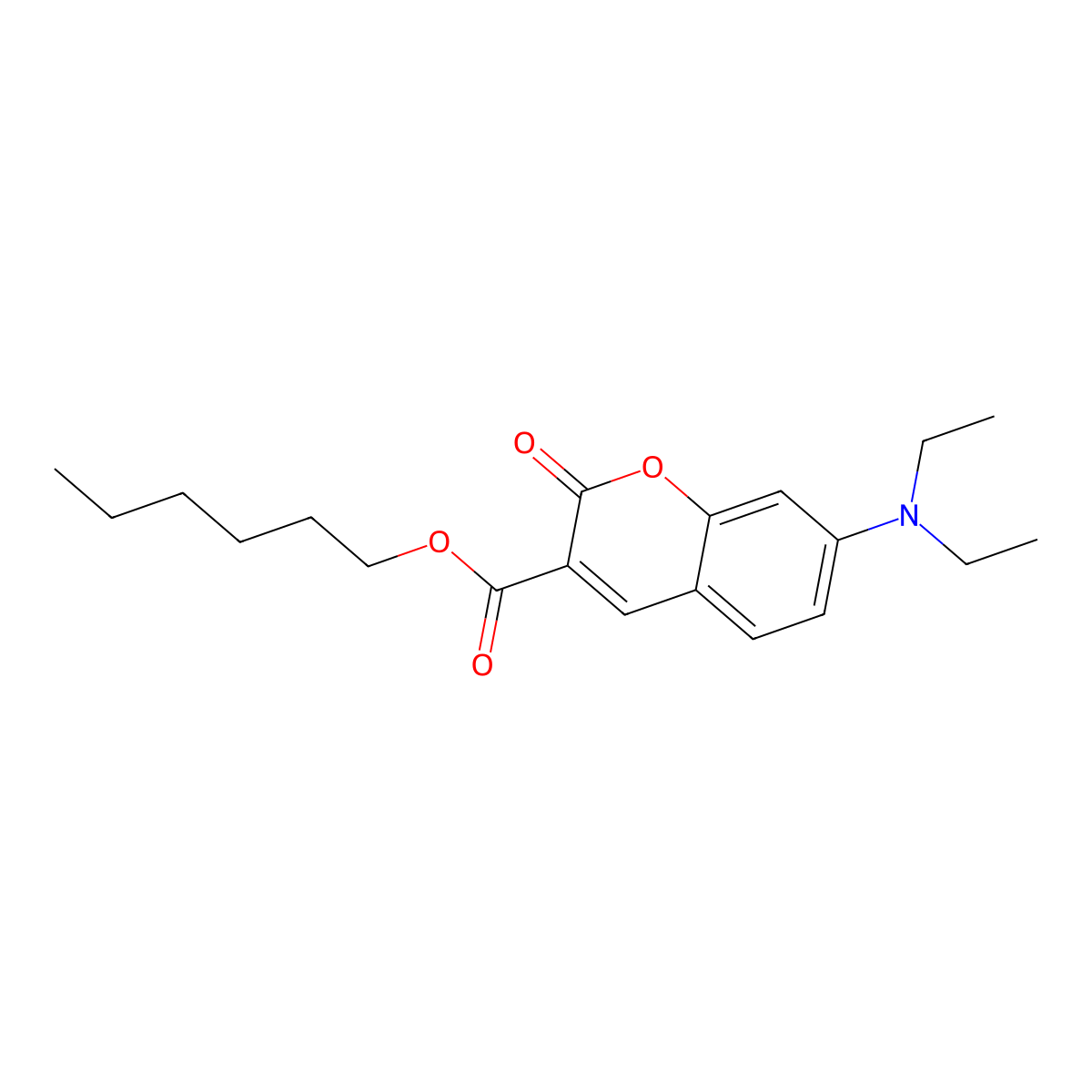 Hexyl 7-(Diethylamino)coumarin-3-carboxylate molecular structure, CAS 851963-03-6