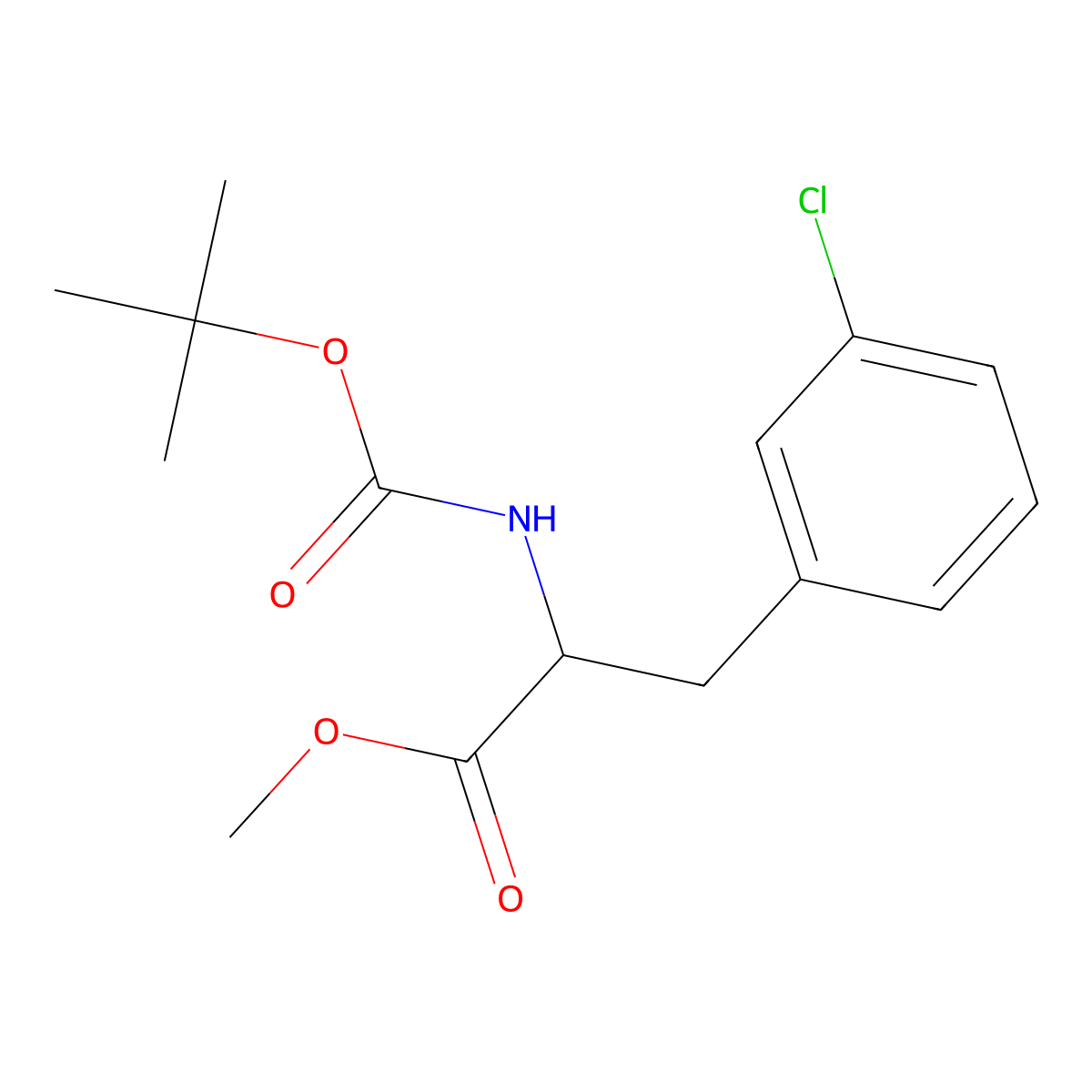 methyl (2S)-2-{[(tert-butoxy)carbonyl]amino}-3-(3-chlorophenyl)propanoate molecular structure, CAS 851967-77-6