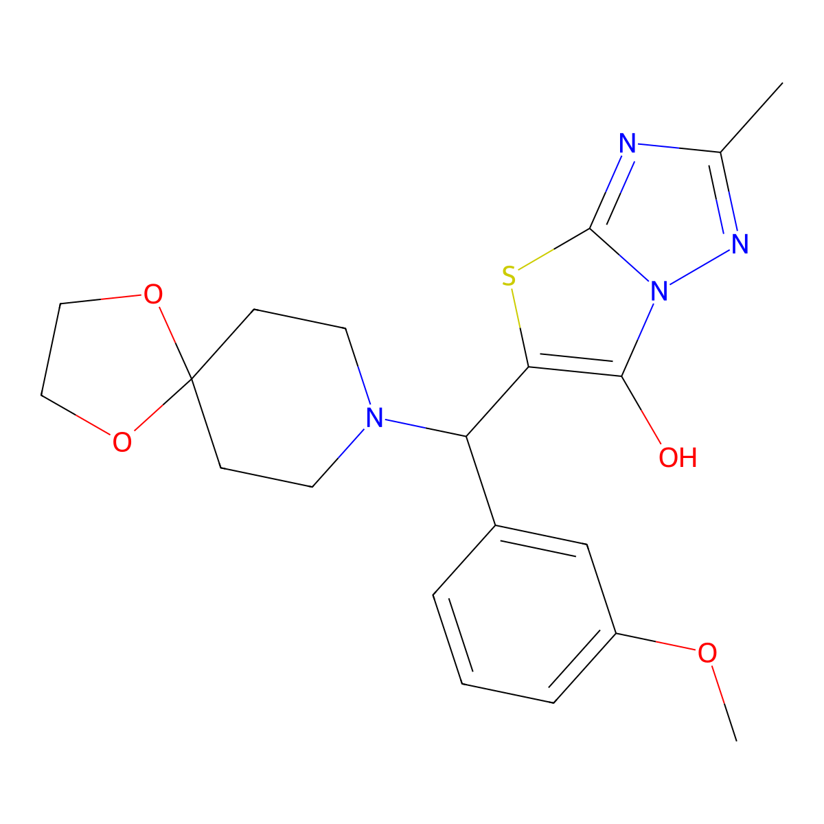 5-((3-Methoxyphenyl)(1,4-dioxa-8-azaspiro[4.5]decan-8-yl)methyl)-2-methylthiazolo[3,2-b][1,2,4]triazol-6-ol molecular structure, CAS 851969-59-0