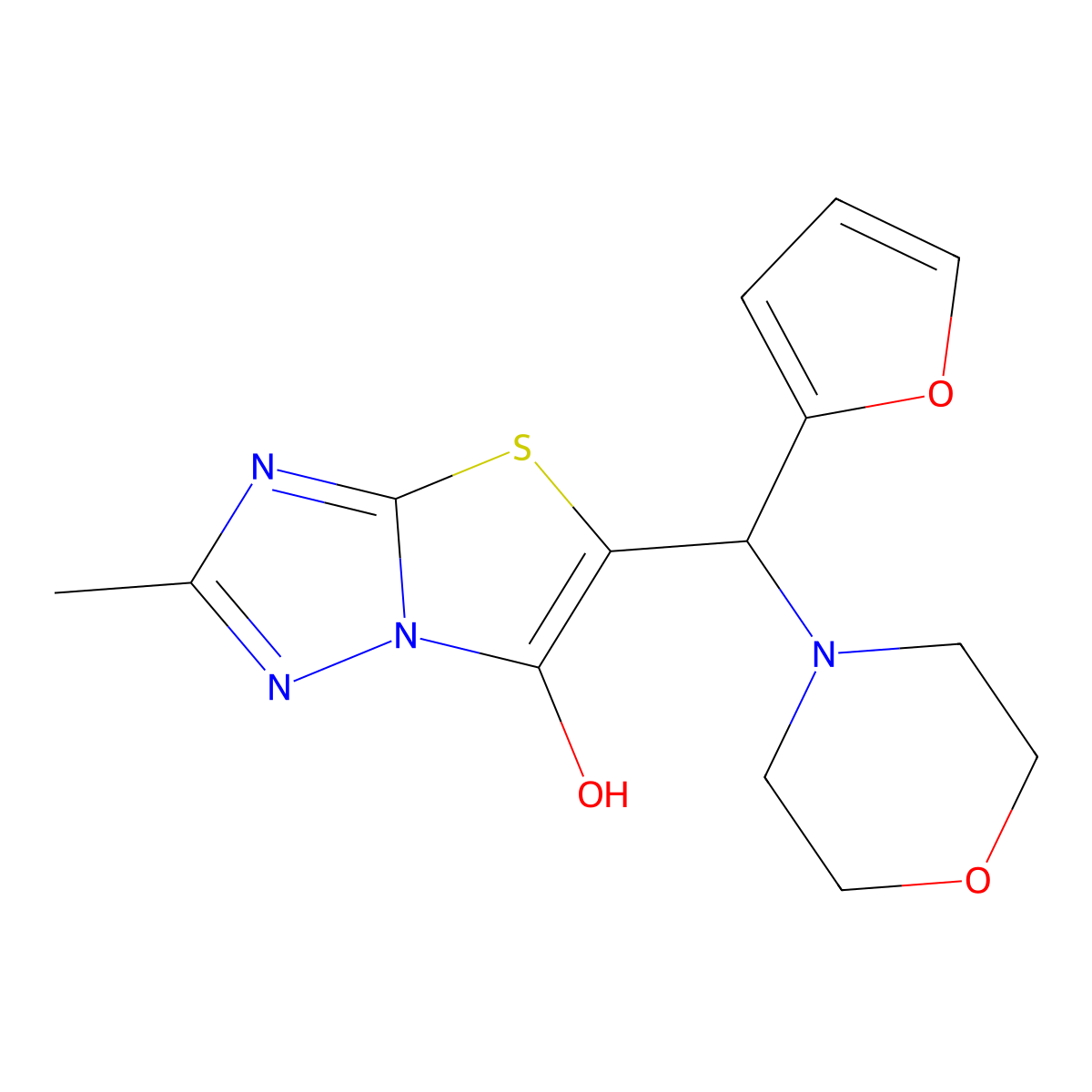 5-[2-Furanyl(4-morpholinyl)methyl]-2-methyl-6-thiazolo[3,2-b][1,2,4]triazolol molecular structure, CAS 851969-99-8