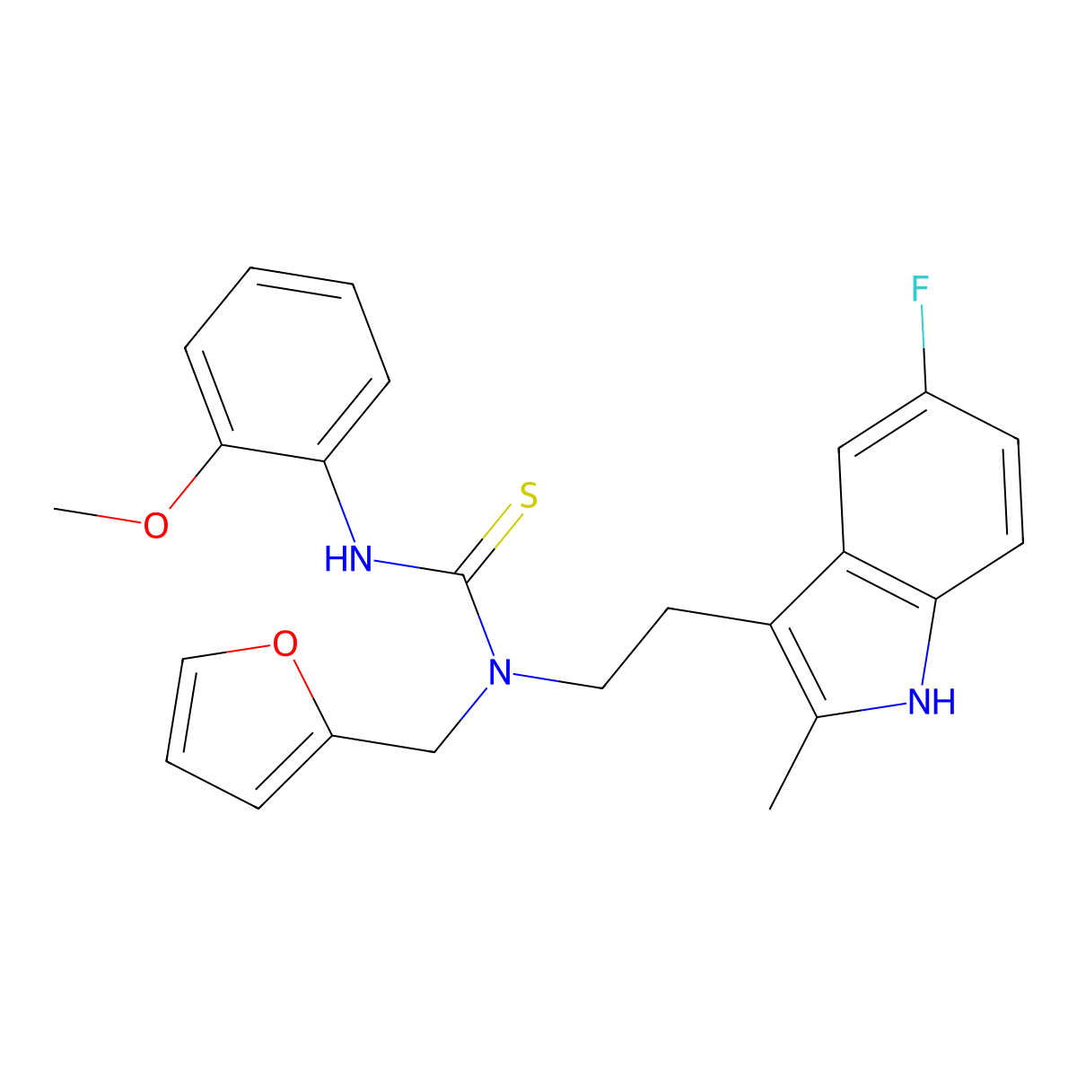 1-(2-(5-fluoro-2-methyl-1H-indol-3-yl)ethyl)-1-(furan-2-ylmethyl)-3-(2-methoxyphenyl)thiourea molecular structure, CAS 851970-70-2