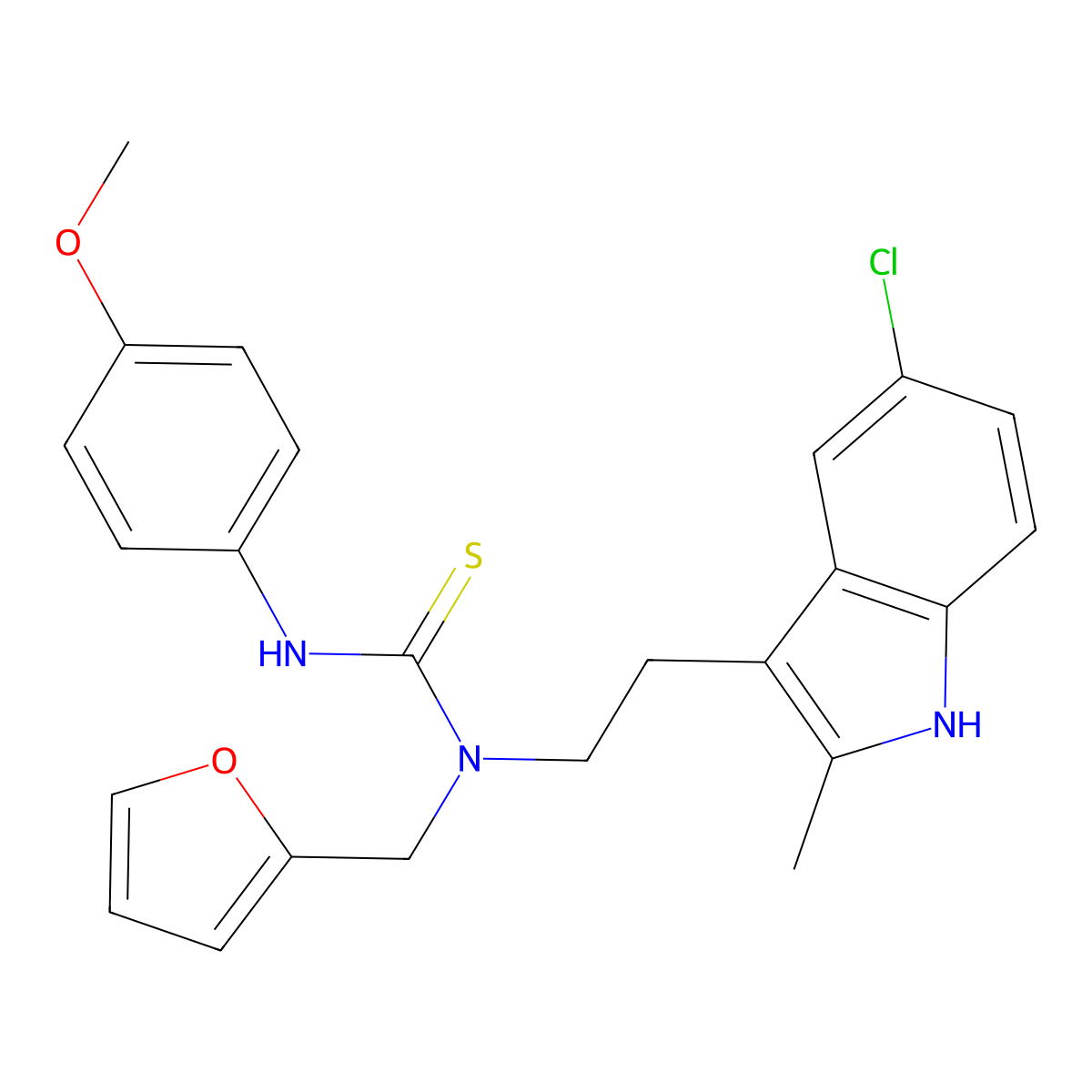 1-(2-(5-chloro-2-methyl-1H-indol-3-yl)ethyl)-1-(furan-2-ylmethyl)-3-(4-methoxyphenyl)thiourea molecular structure, CAS 851971-25-0