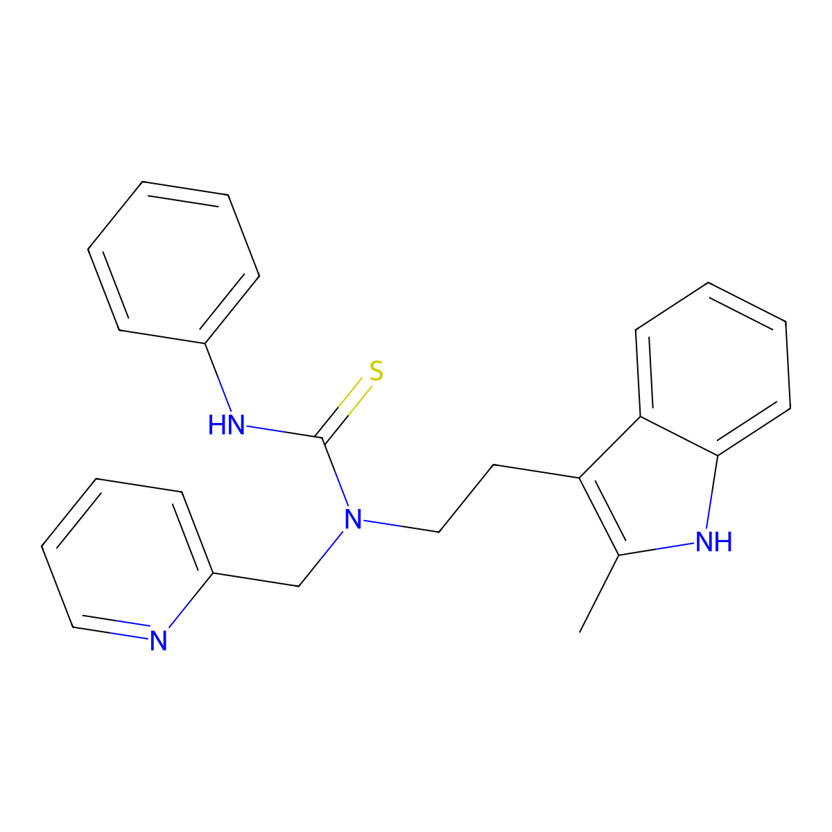 1-(2-(2-methyl-1H-indol-3-yl)ethyl)-3-phenyl-1-(pyridin-2-ylmethyl)thiourea molecular structure, CAS 851971-37-4