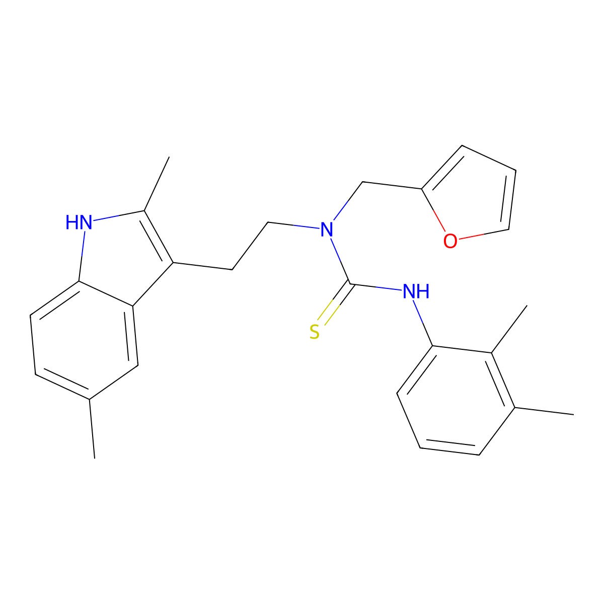 1-(2-(2,5-dimethyl-1H-indol-3-yl)ethyl)-3-(2,3-dimethylphenyl)-1-(furan-2-ylmethyl)thiourea molecular structure, CAS 851972-09-3