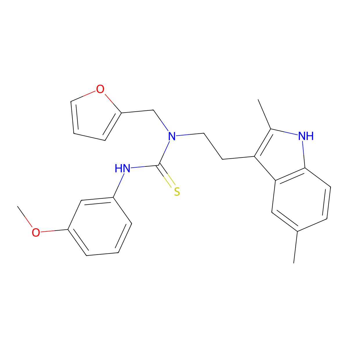 1-(2-(2,5-dimethyl-1H-indol-3-yl)ethyl)-1-(furan-2-ylmethyl)-3-(3-methoxyphenyl)thiourea molecular structure, CAS 851972-13-9