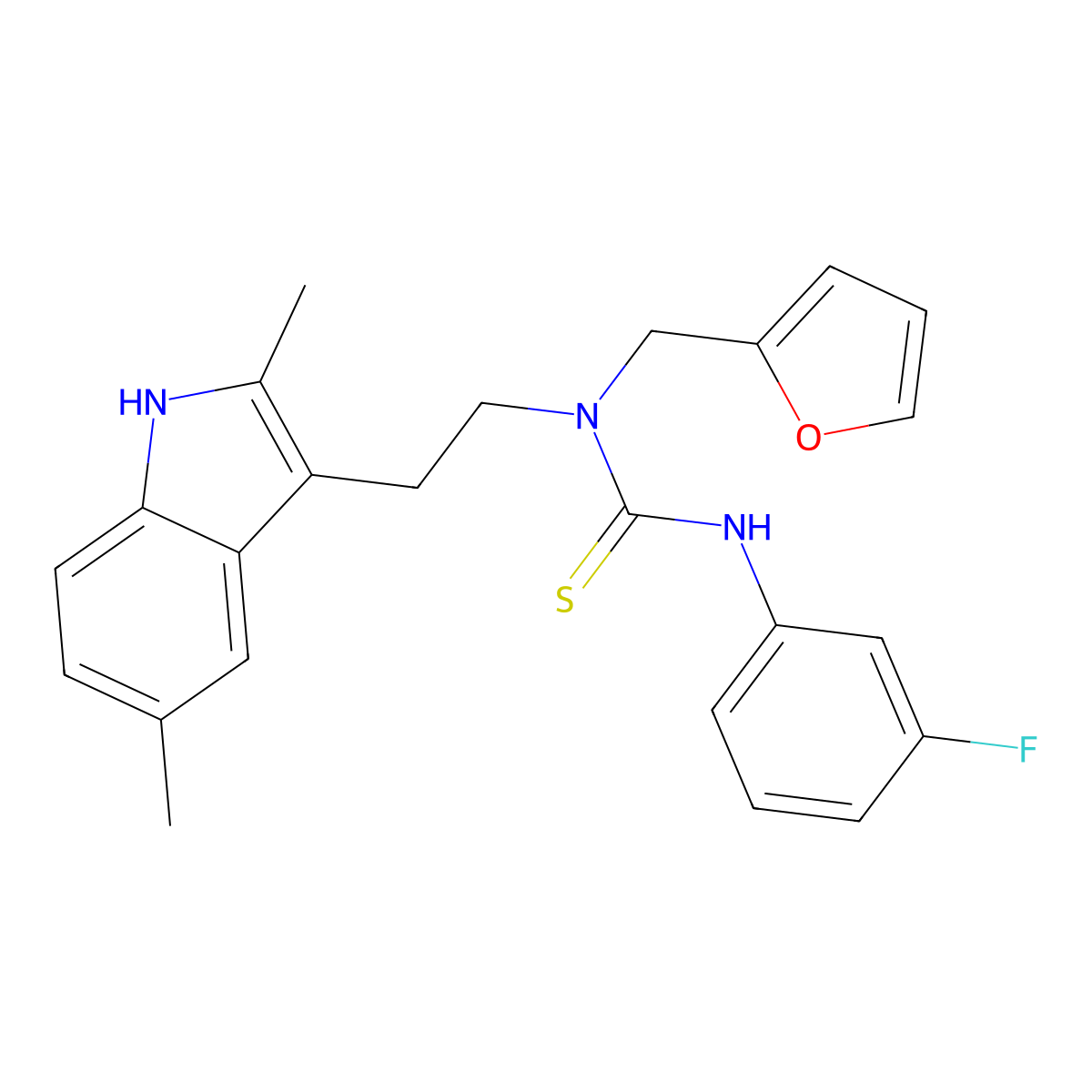 1-(2-(2,5-dimethyl-1H-indol-3-yl)ethyl)-3-(3-fluorophenyl)-1-(furan-2-ylmethyl)thiourea molecular structure, CAS 851972-17-3