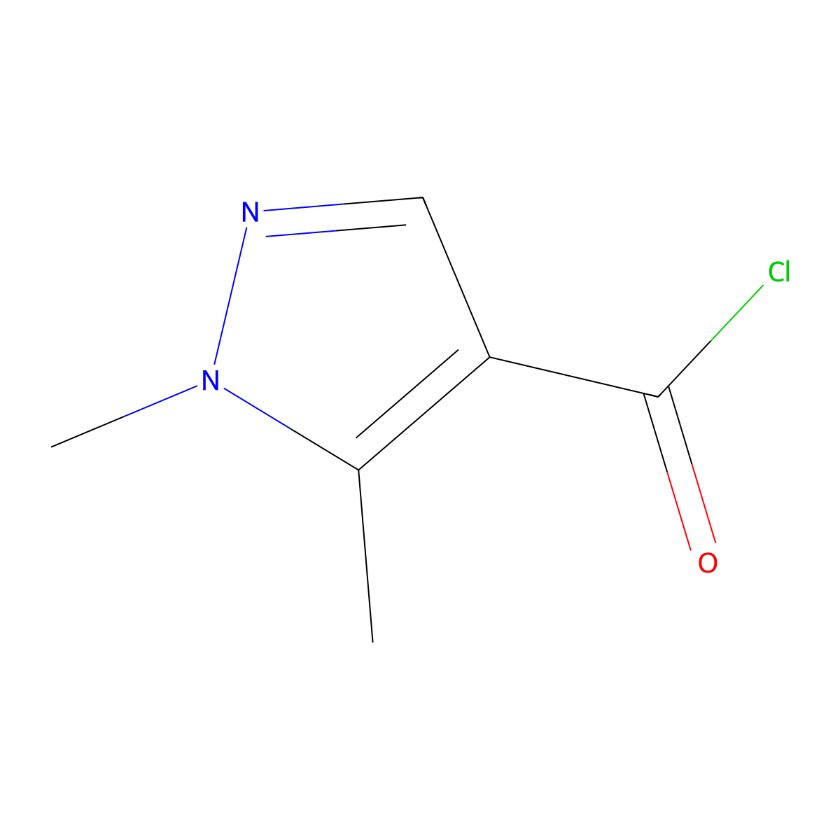 1,5-Dimethyl-1H-pyrazole-4-carbonyl chloride molecular structure, CAS 851973-08-5