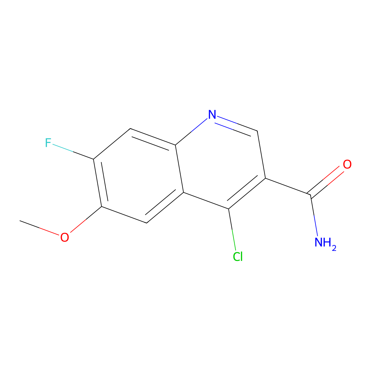 4-Chloro-7-fluoro-6-methoxyquinoline-3-carboxamide molecular structure, CAS 851973-15-4