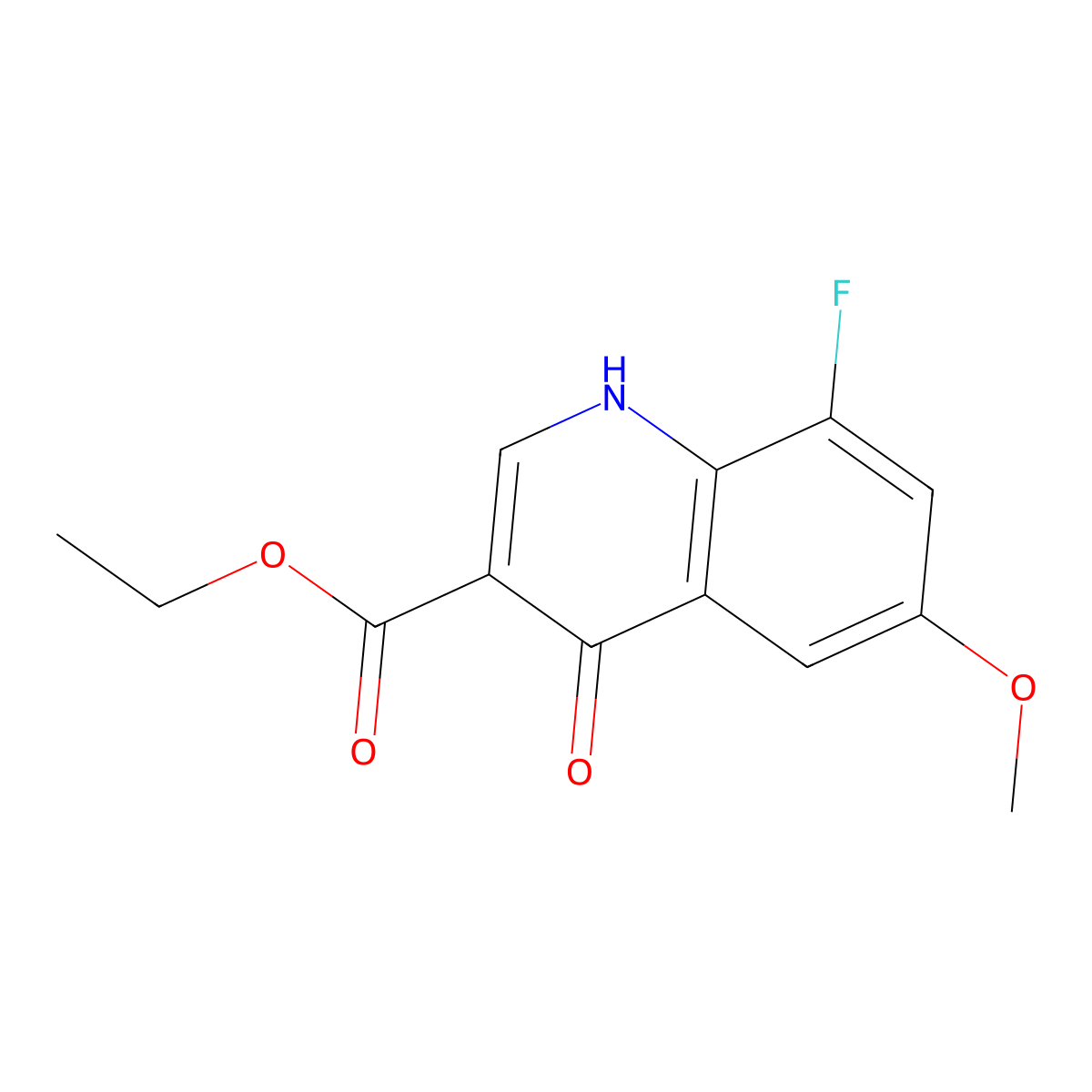 Ethyl 8-fluoro-4-hydroxy-6-methoxyquinoline-3-carboxylate molecular structure, CAS 851973-23-4