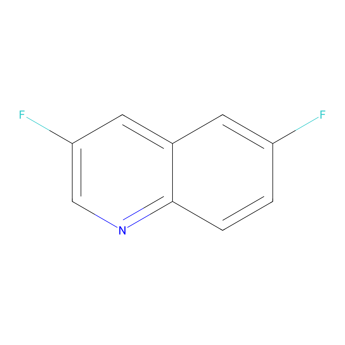 3,6-Difluoroquinoline molecular structure, CAS 851973-25-6