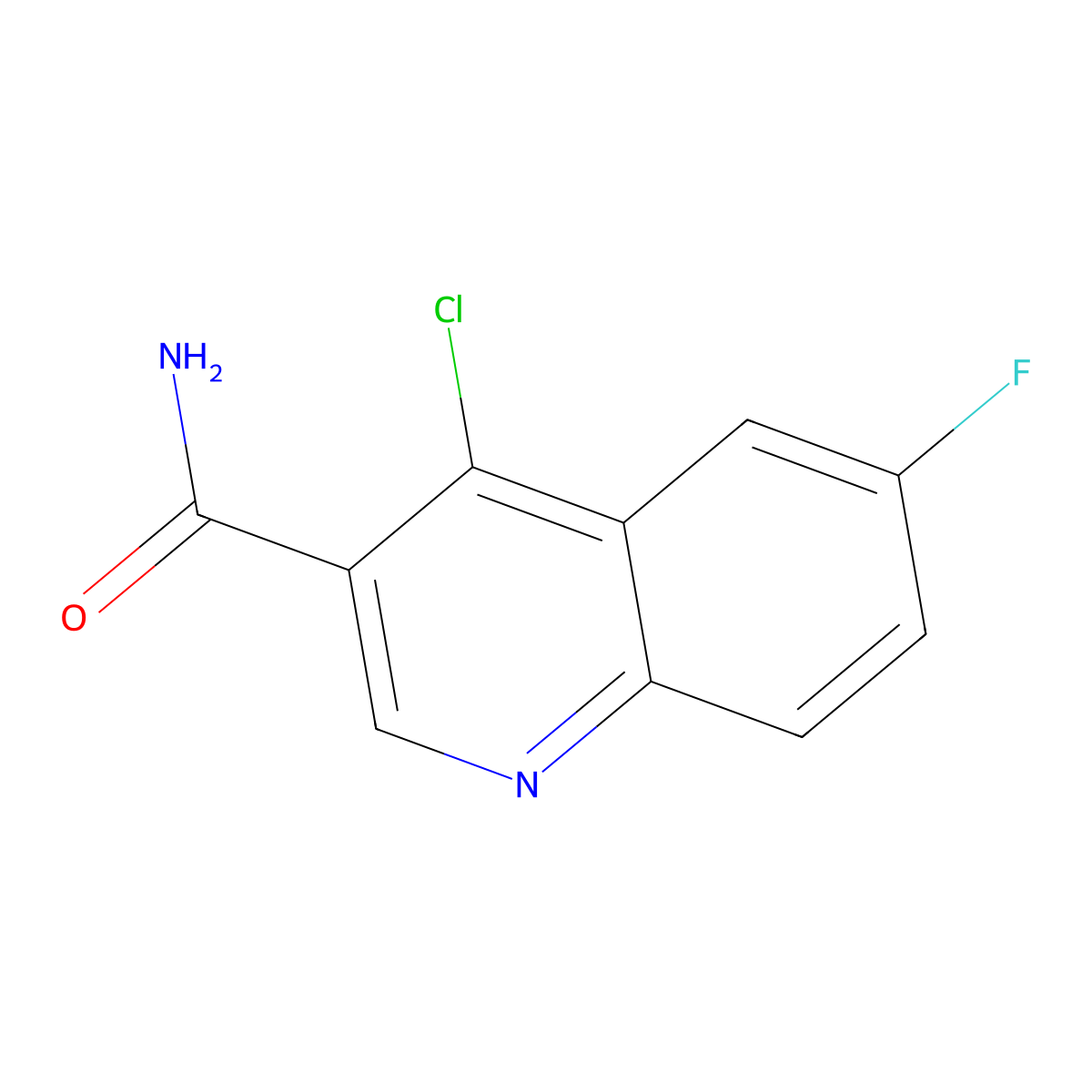 4-Chloro-6-fluoroquinoline-3-carboxamide molecular structure, CAS 851973-26-7