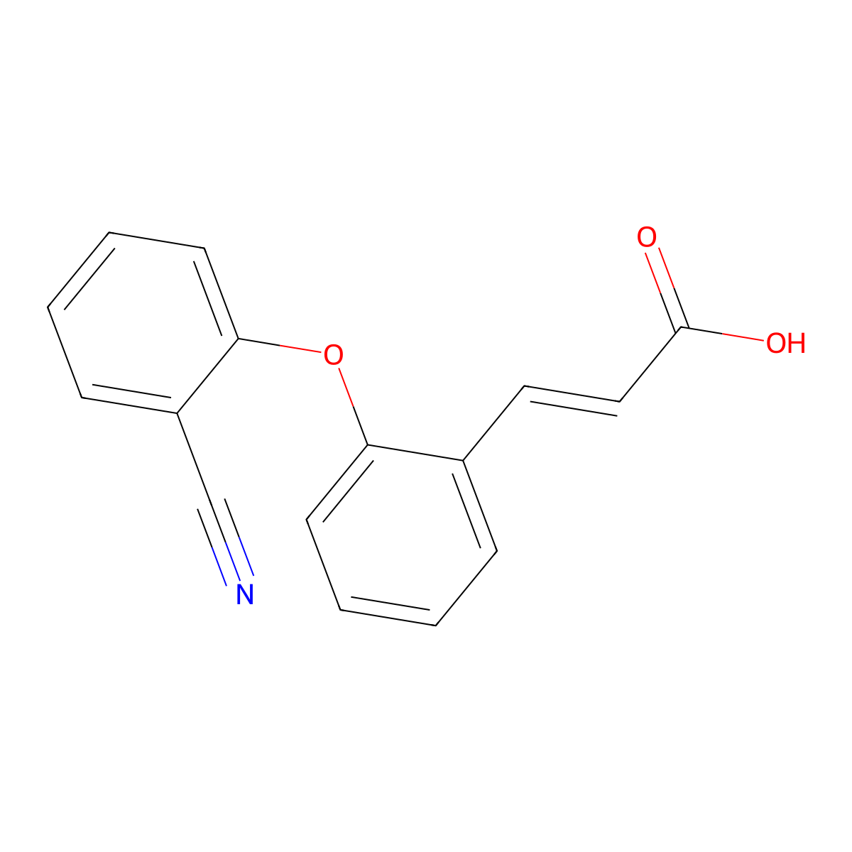 (2E)-3-[2-(2-cyanophenoxy)phenyl]prop-2-enoic acid molecular structure, CAS 851975-09-2