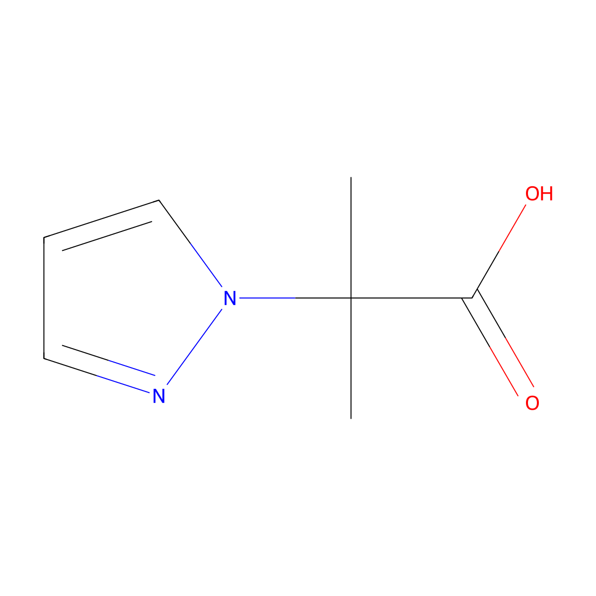 alpha,alpha-Dimethyl-1H-pyrazole-1-acetic acid molecular structure, CAS 851975-10-5