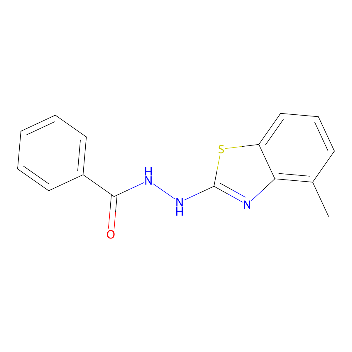 N'-(4-methylbenzo[d]thiazol-2-yl)benzohydrazide molecular structure, CAS 851977-80-5