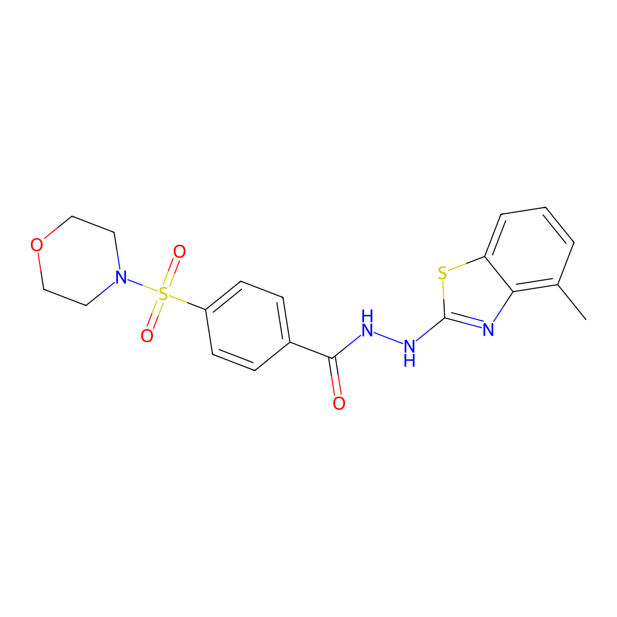 N'-(4-methylbenzo[d]thiazol-2-yl)-4-(morpholinosulfonyl)benzohydrazide molecular structure, CAS 851977-90-7