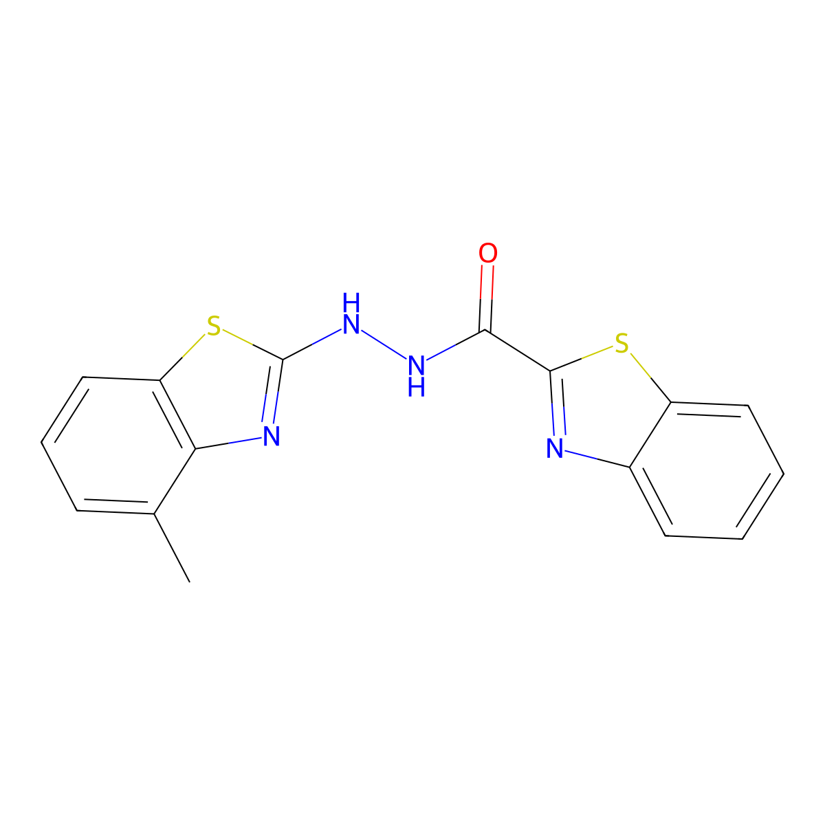 N'-(4-methyl-1,3-benzothiazol-2-yl)-1,3-benzothiazole-2-carbohydrazide molecular structure, CAS 851977-95-2