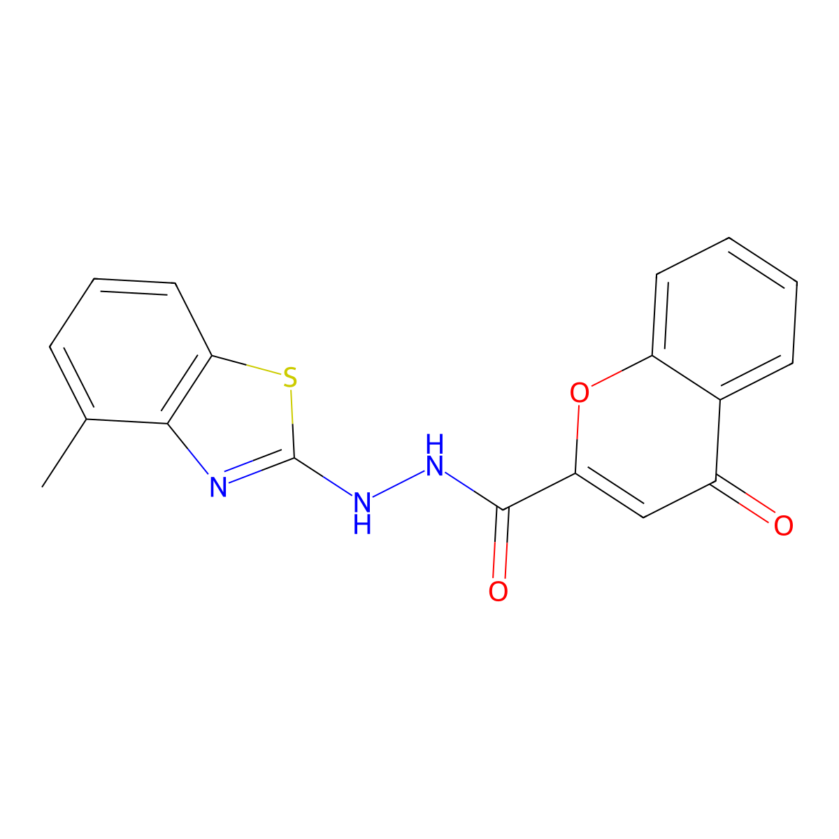 N'-(4-methylbenzo[d]thiazol-2-yl)-4-oxo-4H-chromene-2-carbohydrazide molecular structure, CAS 851977-98-5