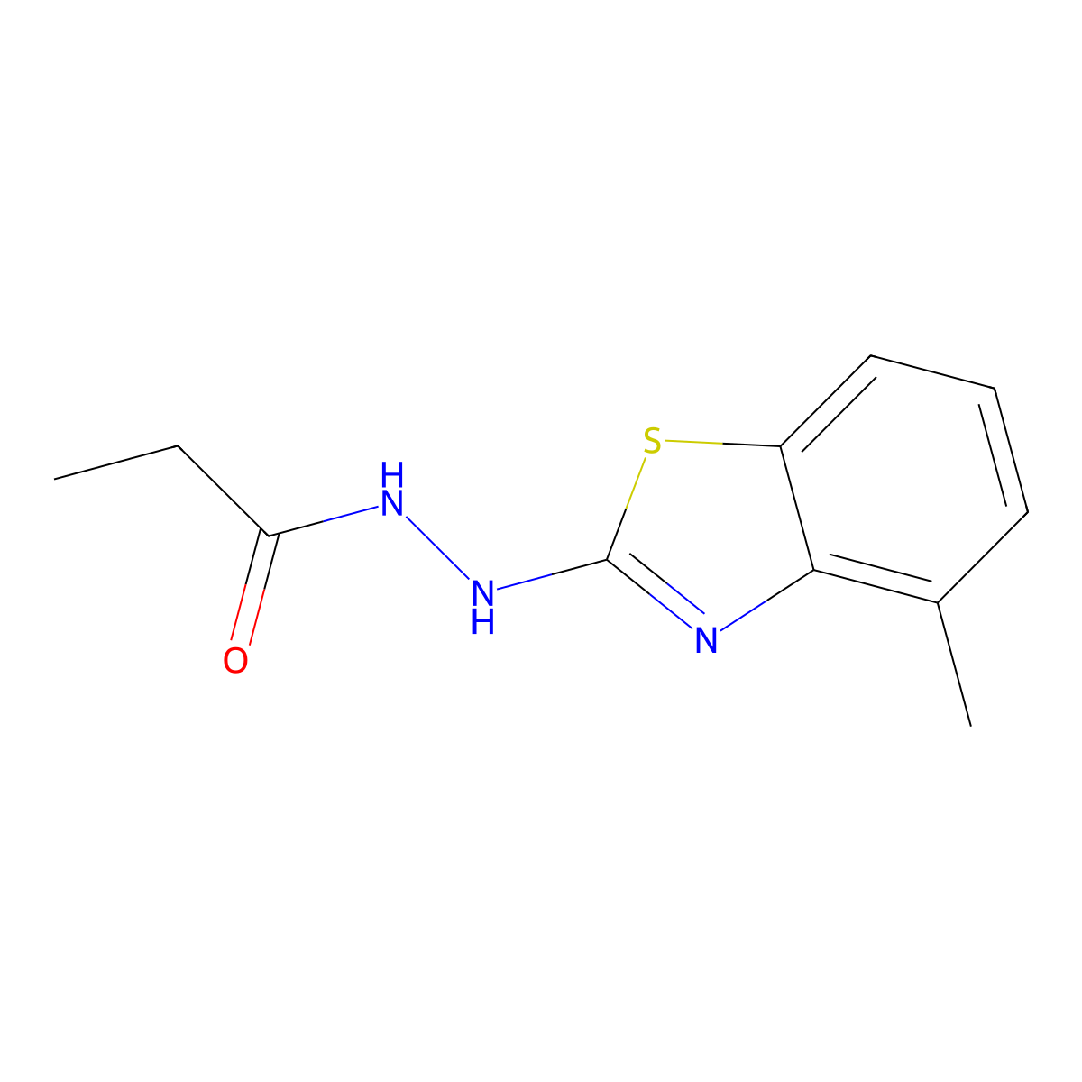 N'-(4-methyl-1,3-benzothiazol-2-yl)propanehydrazide molecular structure, CAS 851978-08-0