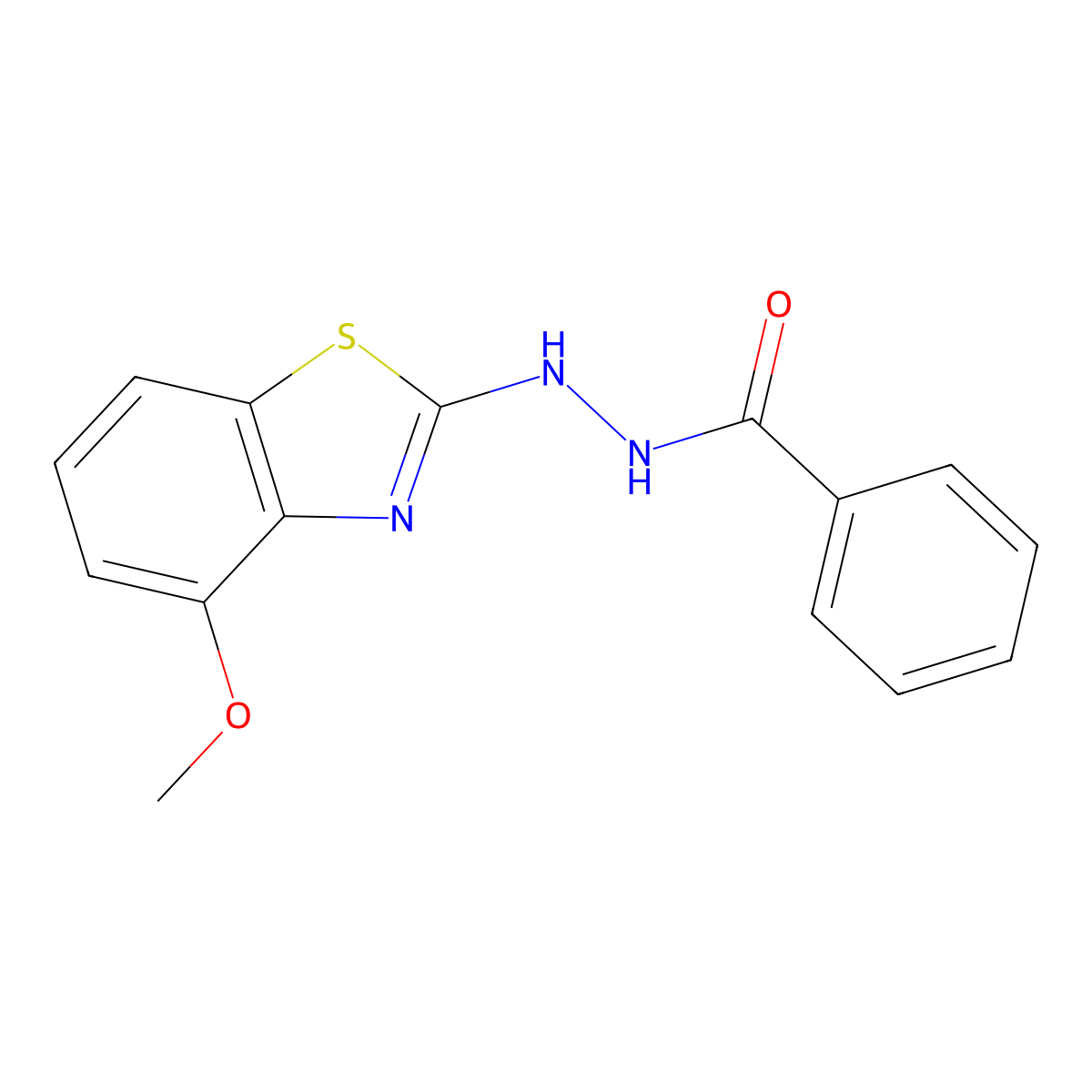 N'-(4-methoxy-1,3-benzothiazol-2-yl)benzohydrazide molecular structure, CAS 851978-18-2