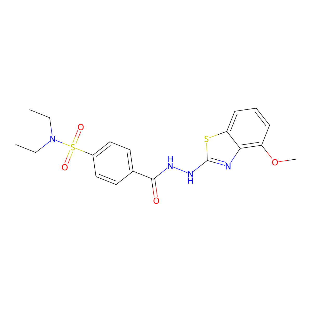N,N-diethyl-4-(2-(4-methoxybenzo[d]thiazol-2-yl)hydrazinecarbonyl)benzenesulfonamide molecular structure, CAS 851978-19-3