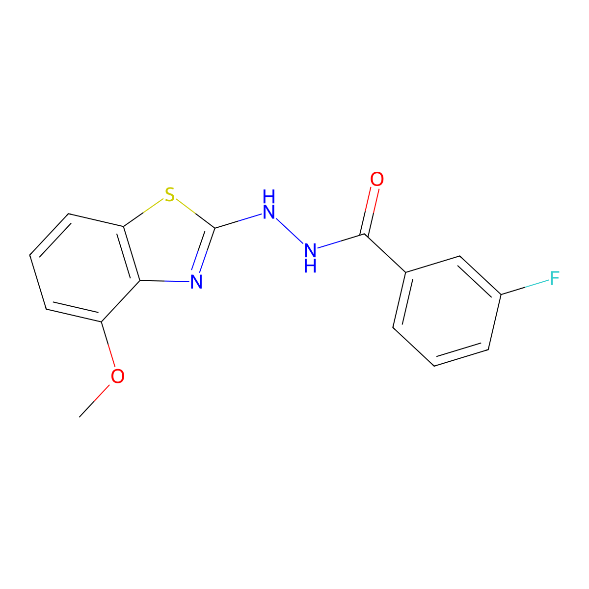 3-fluoro-N'-(4-methoxy-1,3-benzothiazol-2-yl)benzohydrazide molecular structure, CAS 851978-21-7