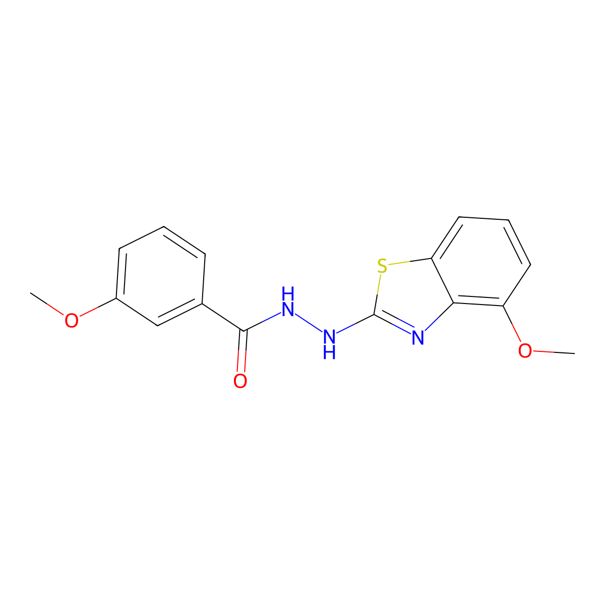 3-methoxy-N'-(4-methoxy-1,3-benzothiazol-2-yl)benzohydrazide molecular structure, CAS 851978-22-8
