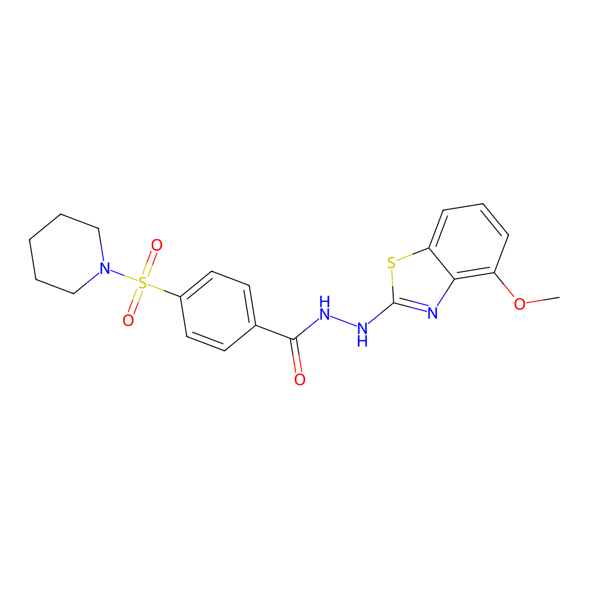 N'-(4-methoxybenzo[d]thiazol-2-yl)-4-(piperidin-1-ylsulfonyl)benzohydrazide molecular structure, CAS 851978-27-3