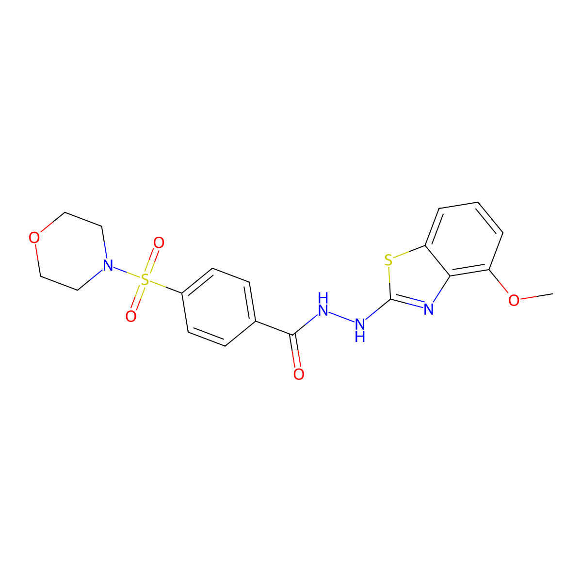 N'-(4-methoxybenzo[d]thiazol-2-yl)-4-(morpholinosulfonyl)benzohydrazide molecular structure, CAS 851978-28-4