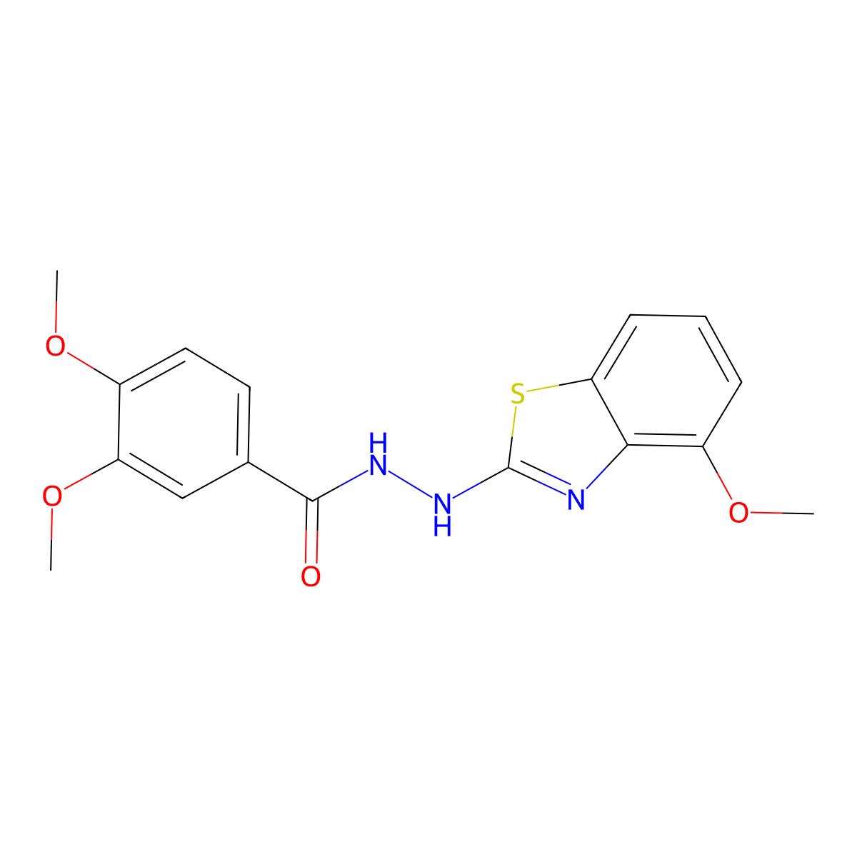3,4-dimethoxy-N'-(4-methoxy-1,3-benzothiazol-2-yl)benzohydrazide molecular structure, CAS 851978-31-9