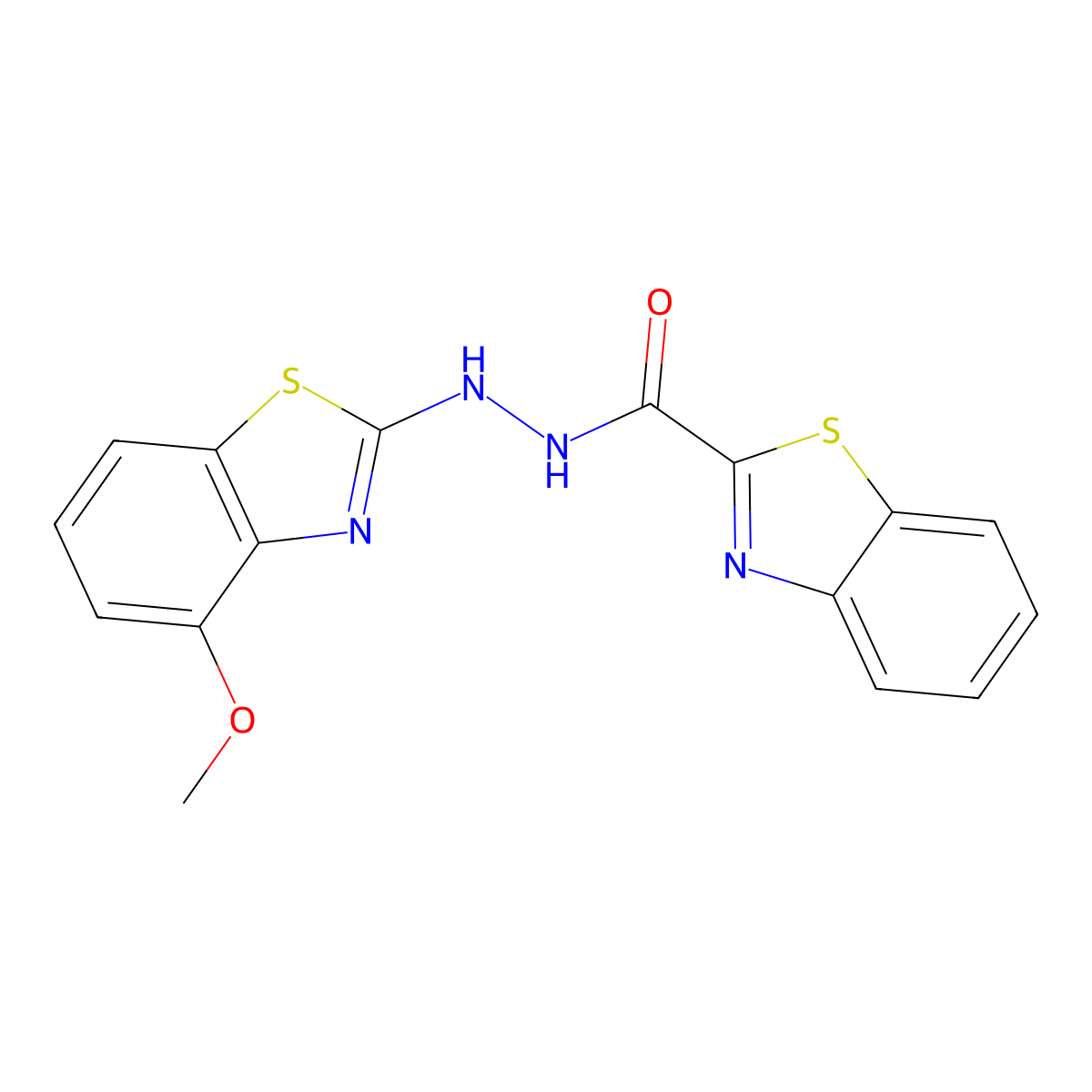 N'-(4-methoxy-1,3-benzothiazol-2-yl)-1,3-benzothiazole-2-carbohydrazide molecular structure, CAS 851978-32-0