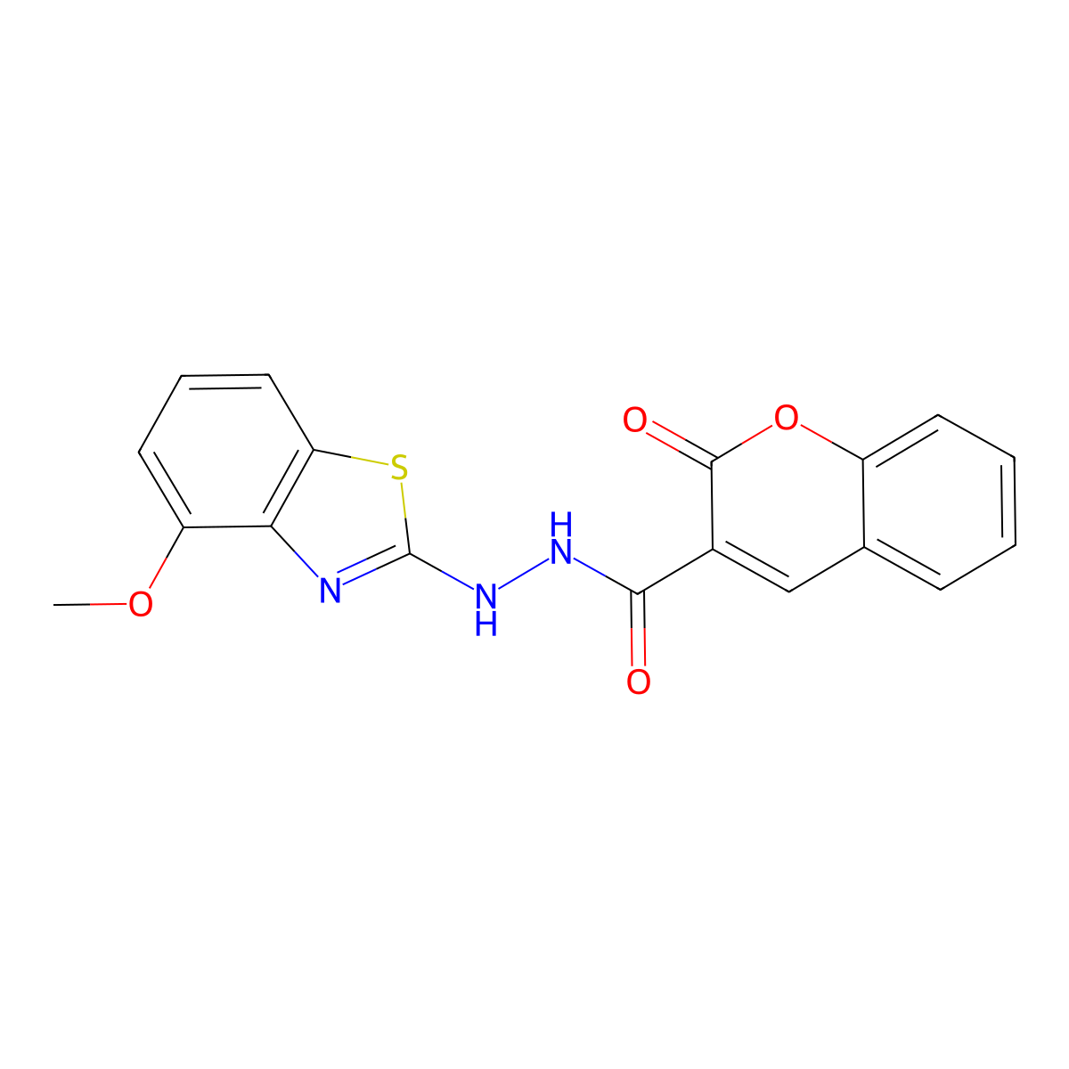 N'-(4-methoxy-1,3-benzothiazol-2-yl)-2-oxochromene-3-carbohydrazide molecular structure, CAS 851978-36-4