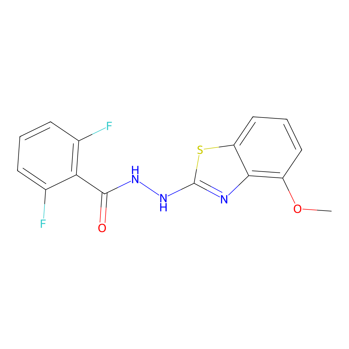 2,6-difluoro-N'-(4-methoxy-1,3-benzothiazol-2-yl)benzohydrazide molecular structure, CAS 851978-47-7