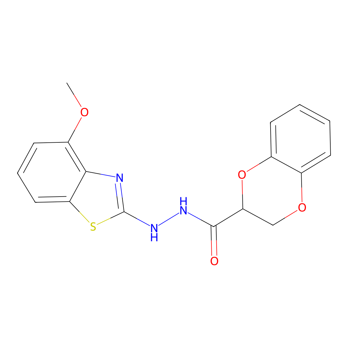 N'-(4-methoxybenzo[d]thiazol-2-yl)-2,3-dihydrobenzo[b][1,4]dioxine-2-carbohydrazide molecular structure, CAS 851978-50-2
