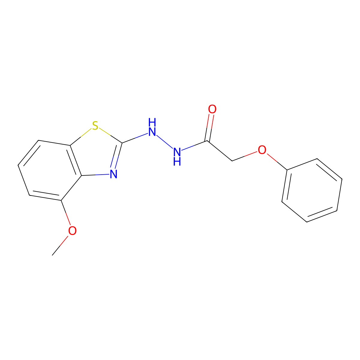 N'-(4-methoxy-1,3-benzothiazol-2-yl)-2-phenoxyacetohydrazide molecular structure, CAS 851978-54-6